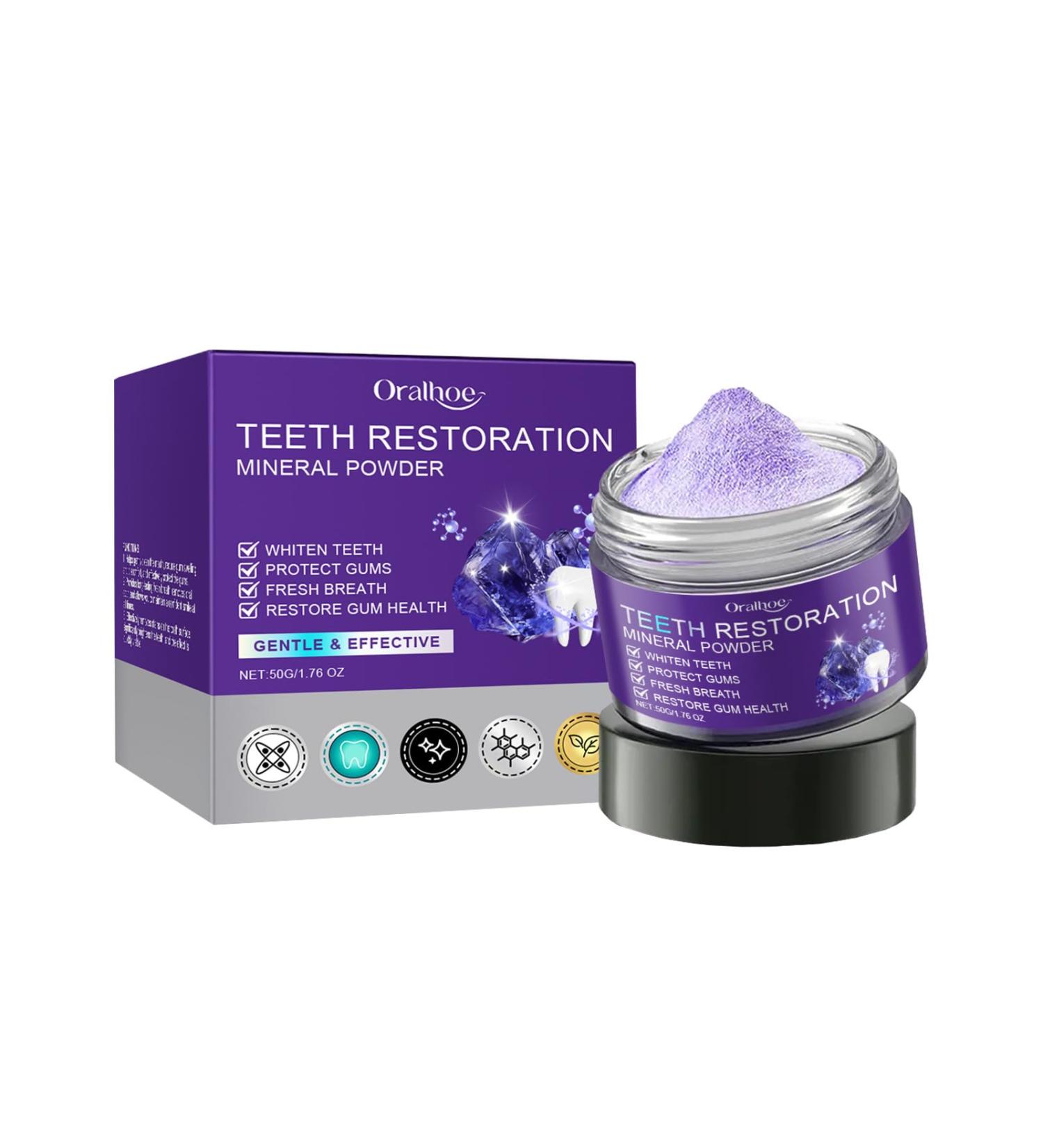 HSY Teeth Restoration Mineral Powder for Whitening Breath Freshening Gum Strengthening - Buy Online on GoSupps.com