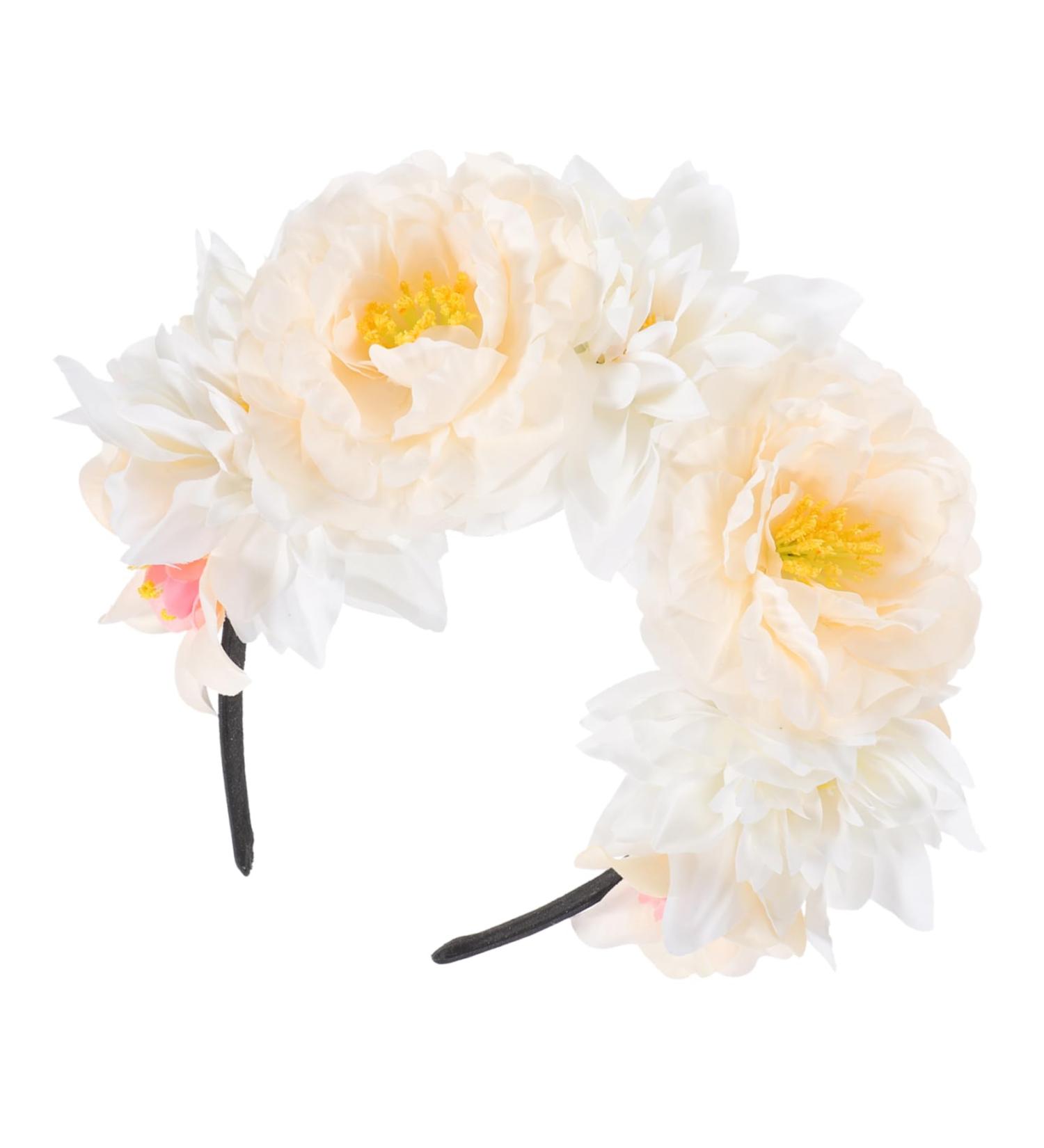 Beavorty Flower Headband Garland Vintage Decor Retro Decor Flower Headpiece Hair Decoration Flower Hair Accessories for Women Prom Headpiece White The Photo Cosplay Travel Fabric - Buy Online on GoSupps.com