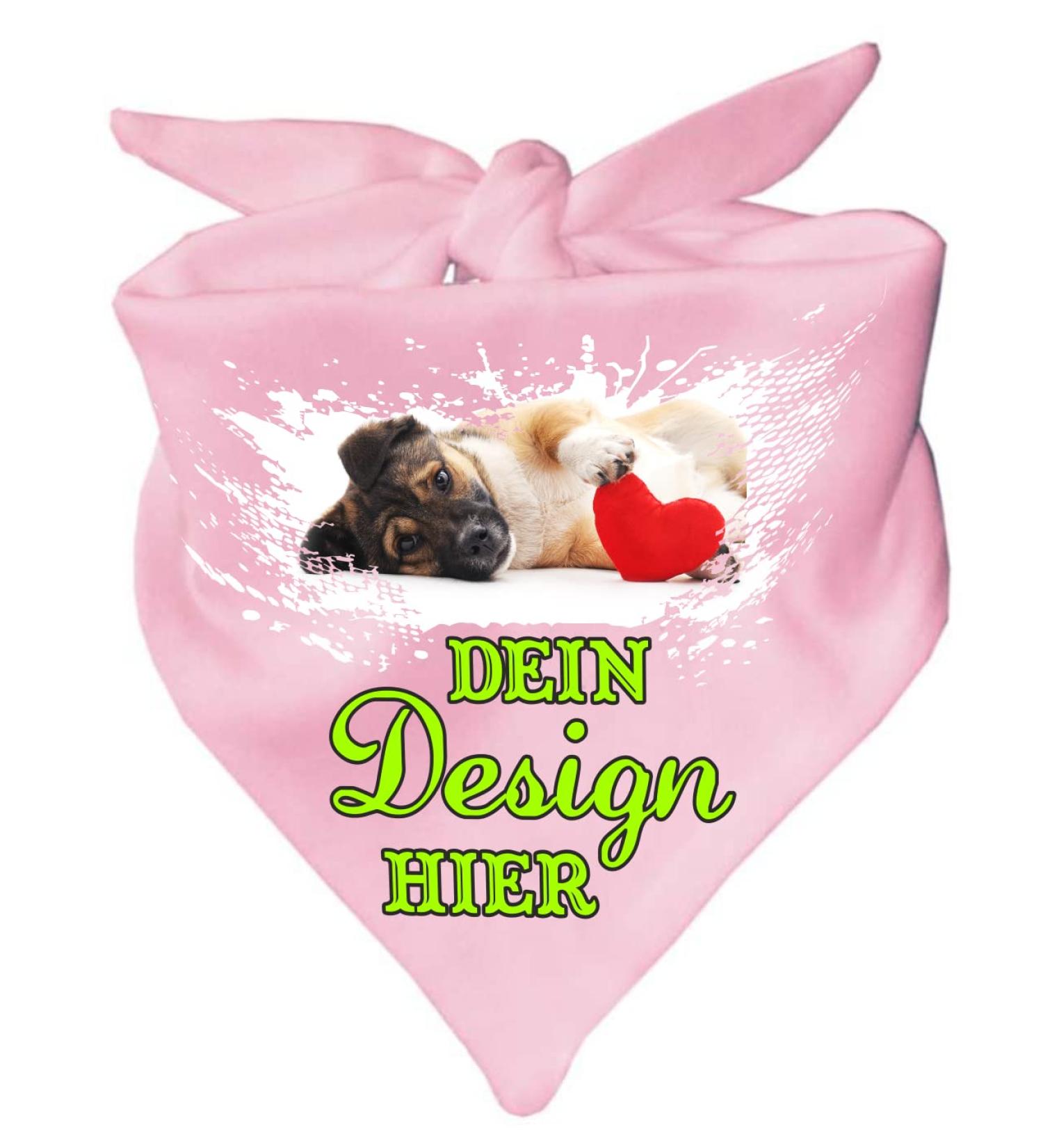 Personalized Pink Dog Triangular Scarf - Custom Motif (Size 68 cm) | International Shipping - Buy Online on GoSupps.com