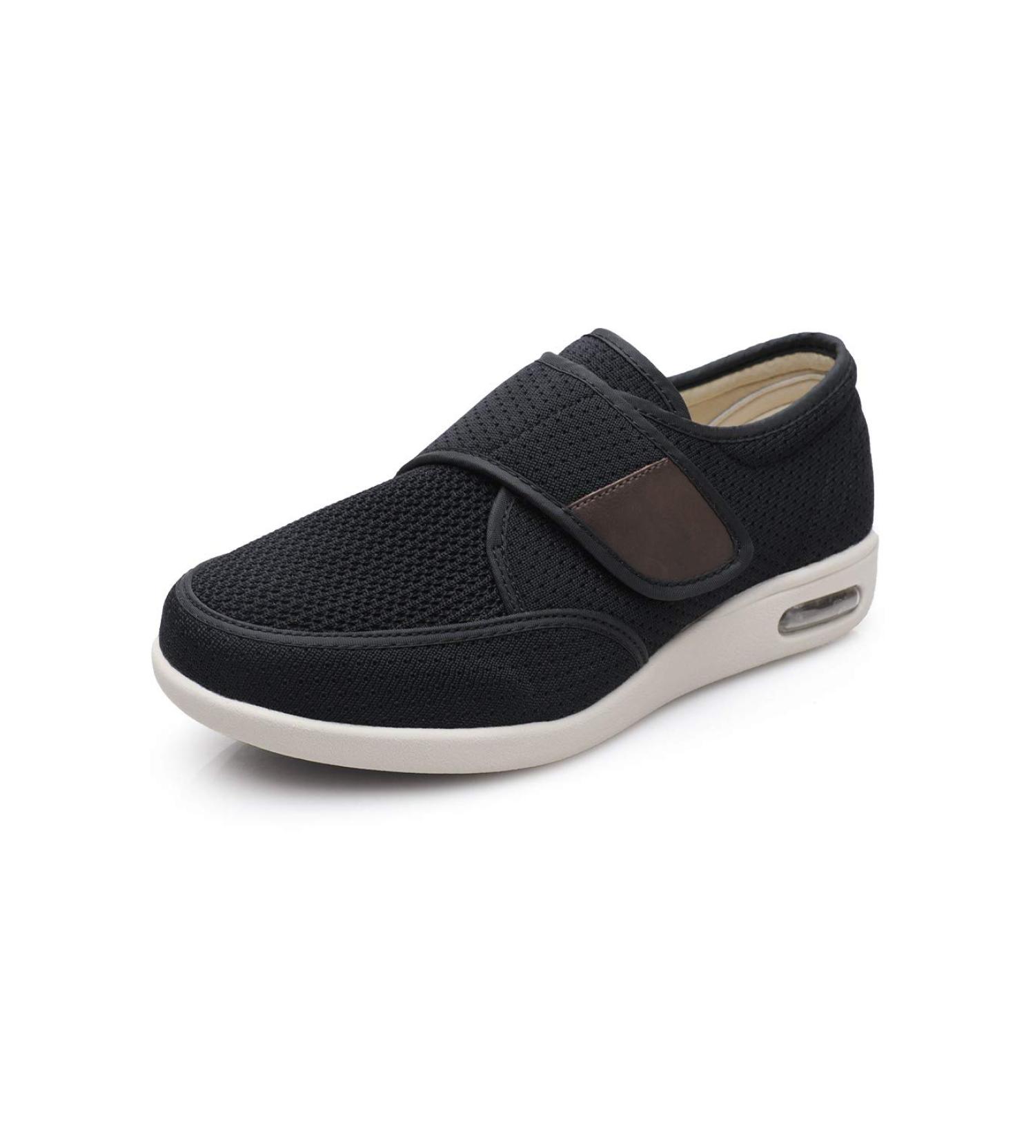 DENACARE Men's Wide Width Diabetic Shoes with Adjustable Closure - Lightweight and Comfortable - SM3 12 Wide Black - Buy Online on GoSupps.com