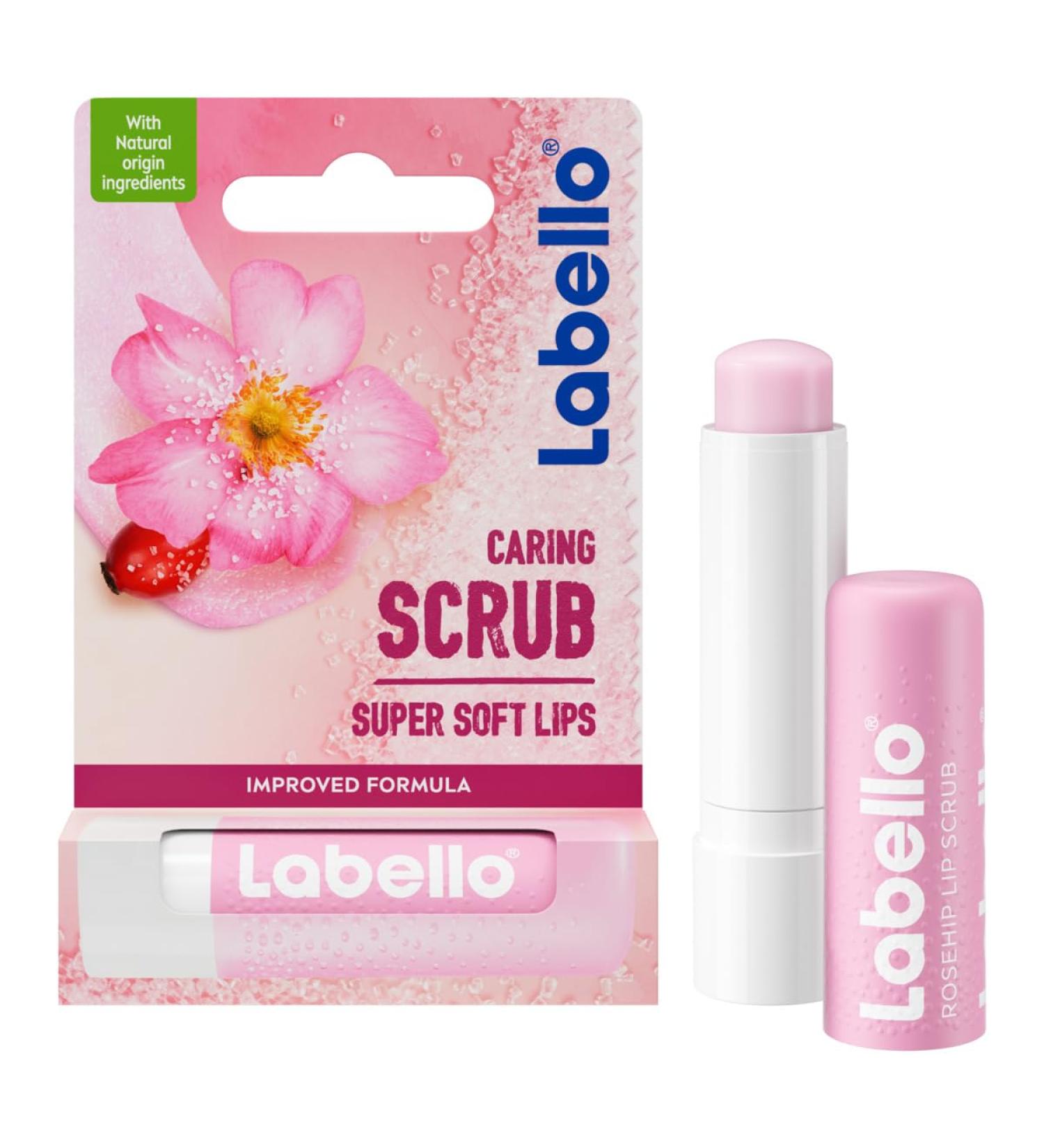 LABELLO Stick l vres gommage hydratant (1 x 5 5 ml) exfoliant l vres aux particules de sucre soin nourrissant l'huile d' glantier & la vitamine E - Buy Online on GoSupps.com