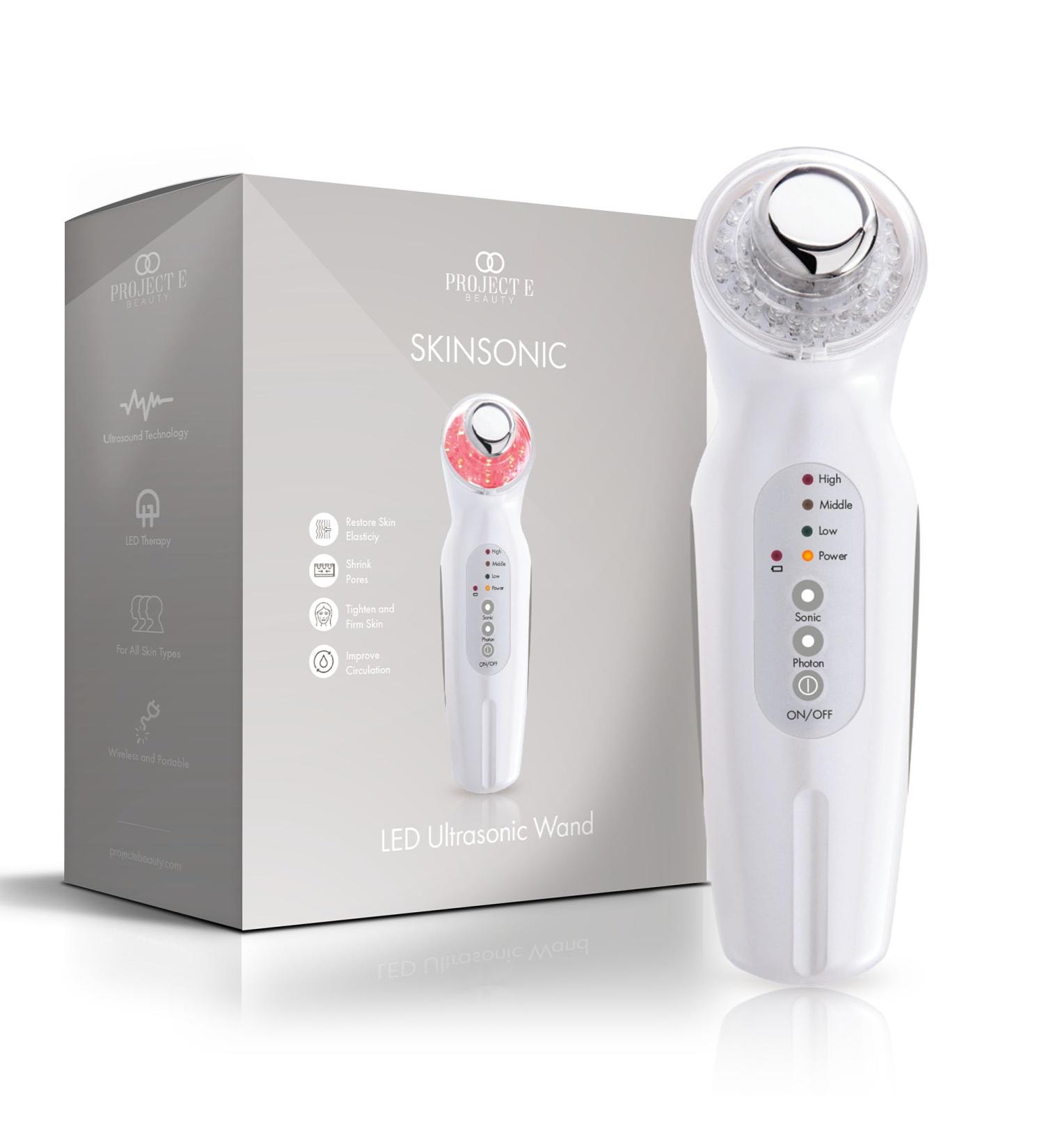 Face Lift Wand by Project E Beauty | Red Blue & Green Light | Vibrating Massage | Collagen Boost | Anti-Aging | Firming | D - Buy Online on GoSupps.com