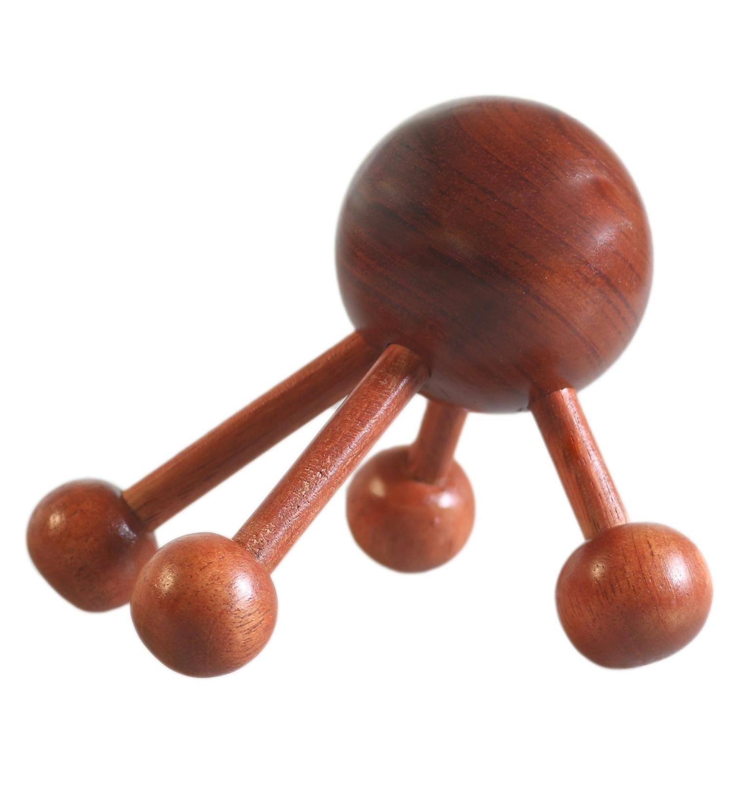 Handmade Rosewood Massage Spider - Trigger Point Massager & Relaxation Roller for Effective Home Massage - Buy Online on GoSupps.com