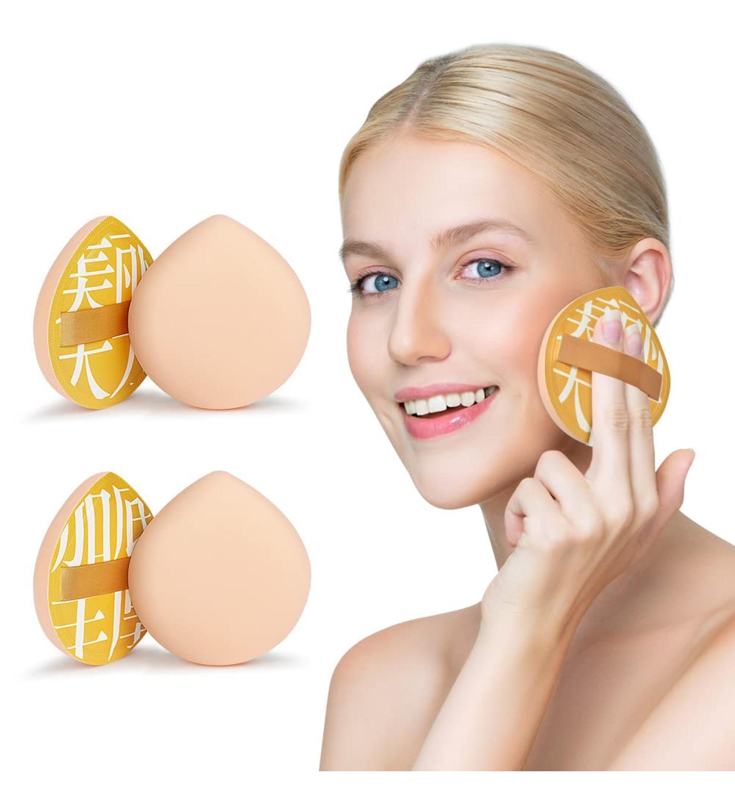 Auauy 2pcs Makeup Sponge - Washable Reusable Beauty Blender for Loose Powder & Liquid Cosmetics - Wet/Dry Makeup Tool - Yellow - Buy Online on GoSupps.com