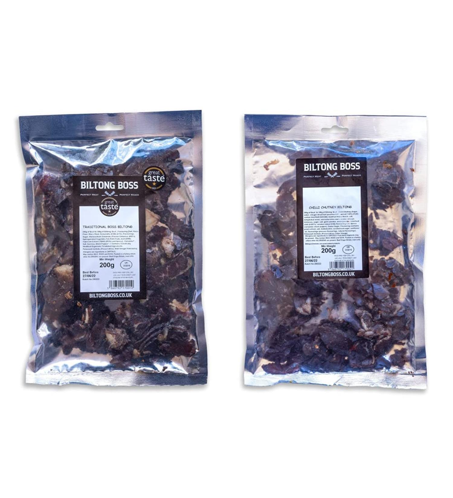 Biltong Boss | Traditional Boss Biltong 200g & Chilli Chutney Biltong 200g - Buy Online on GoSupps.com