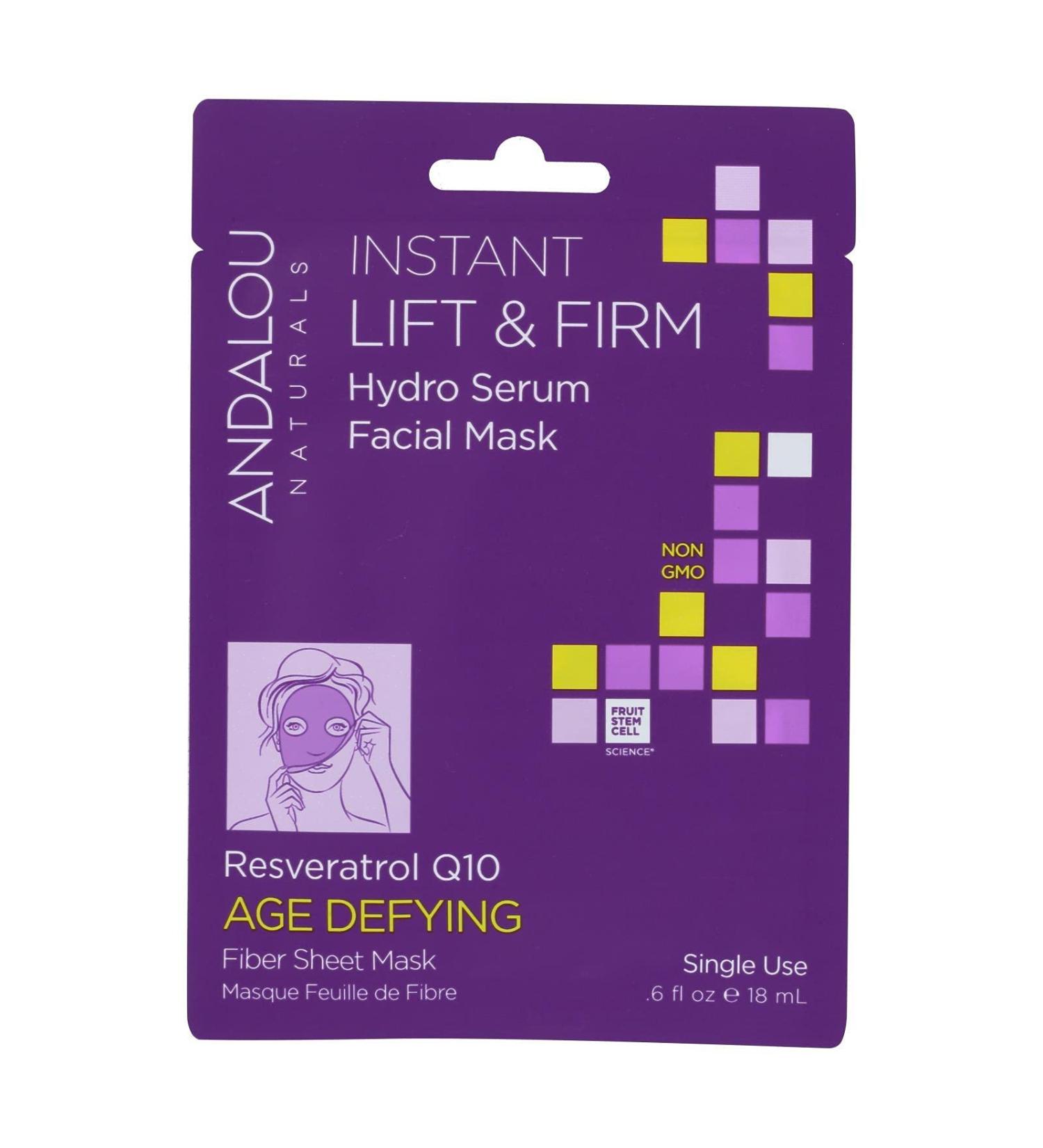 Andalou Naturals Instant Lift and Firm Hydro Serum Facial Mask, 0.6 Fluid Ounce - 6 per case.