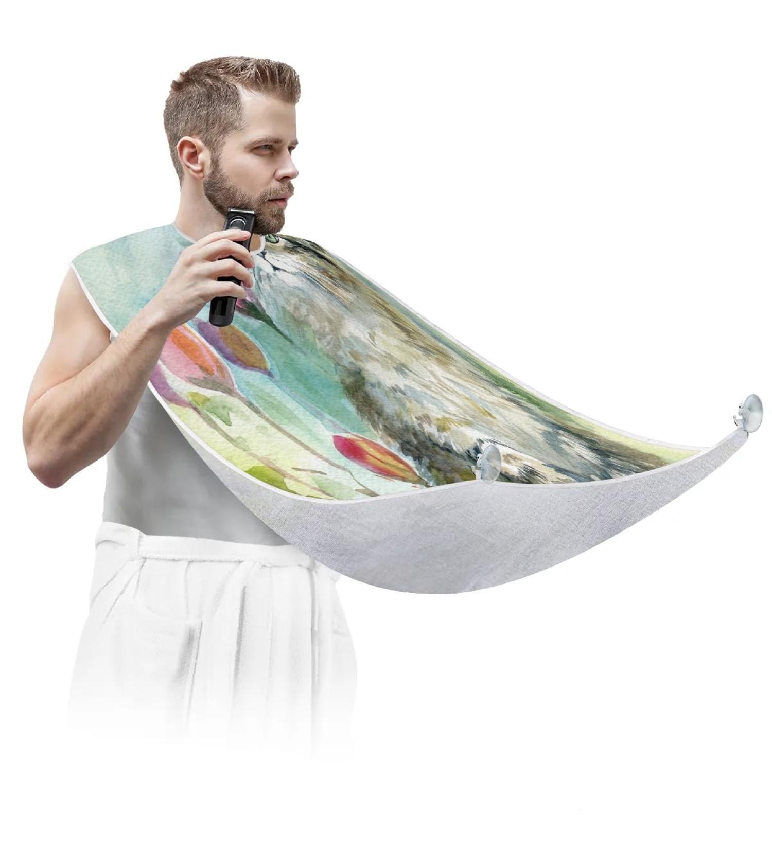 Buy Lovely Cat Butterfly Beard Bib Apron - Waterproof Grooming Cape for Men | Non-Stick Hair Catcher with Suction Cups | Perfect Gifts for Men - Buy Online on GoSupps.com