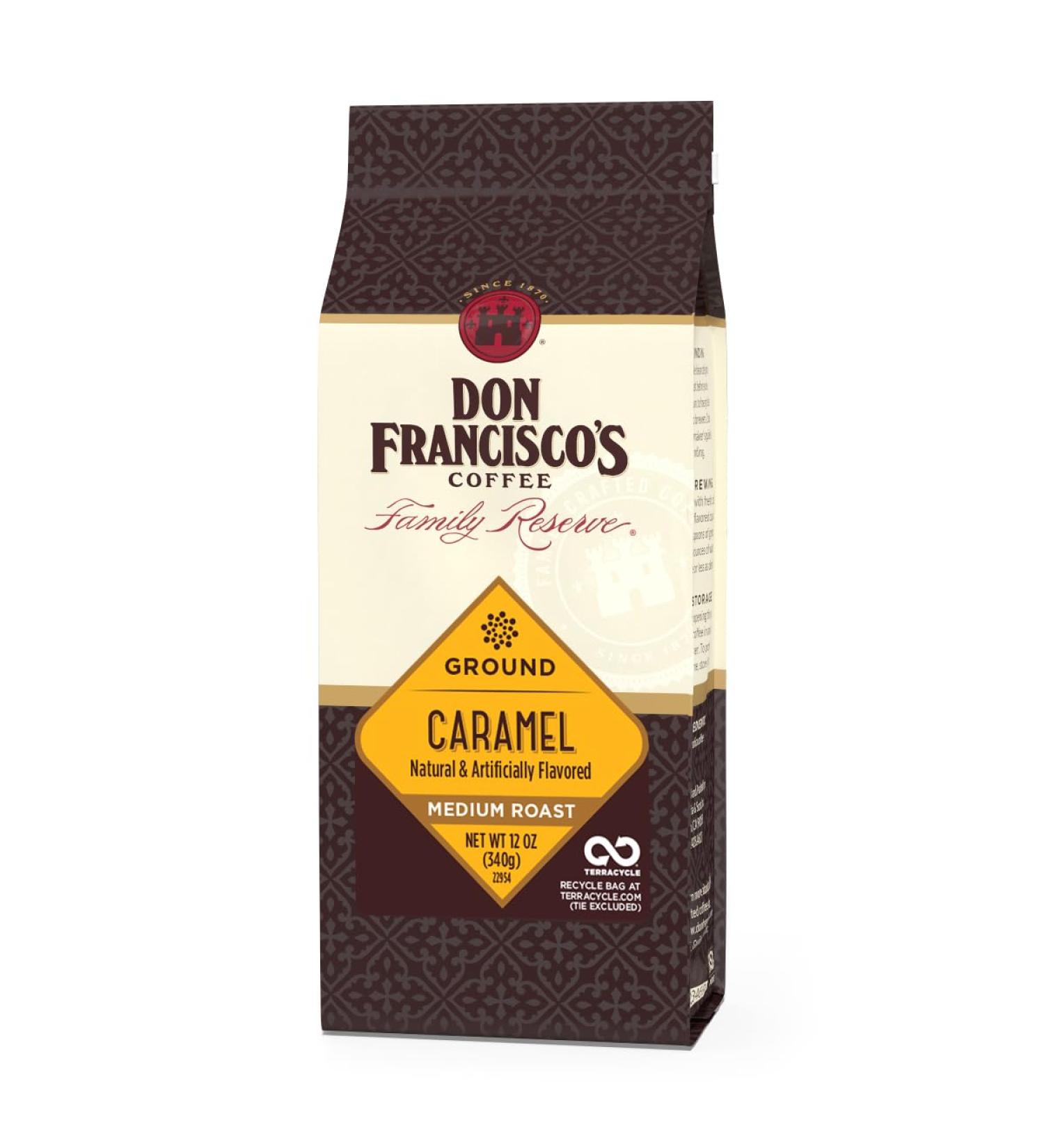 Don Francisco's Caf moulu au caramel torr faction moyenne - 100 % arabica caf aromatis sachet de 355 ml Caramel 12 g (Lot de 1) - Buy Online on GoSupps.com