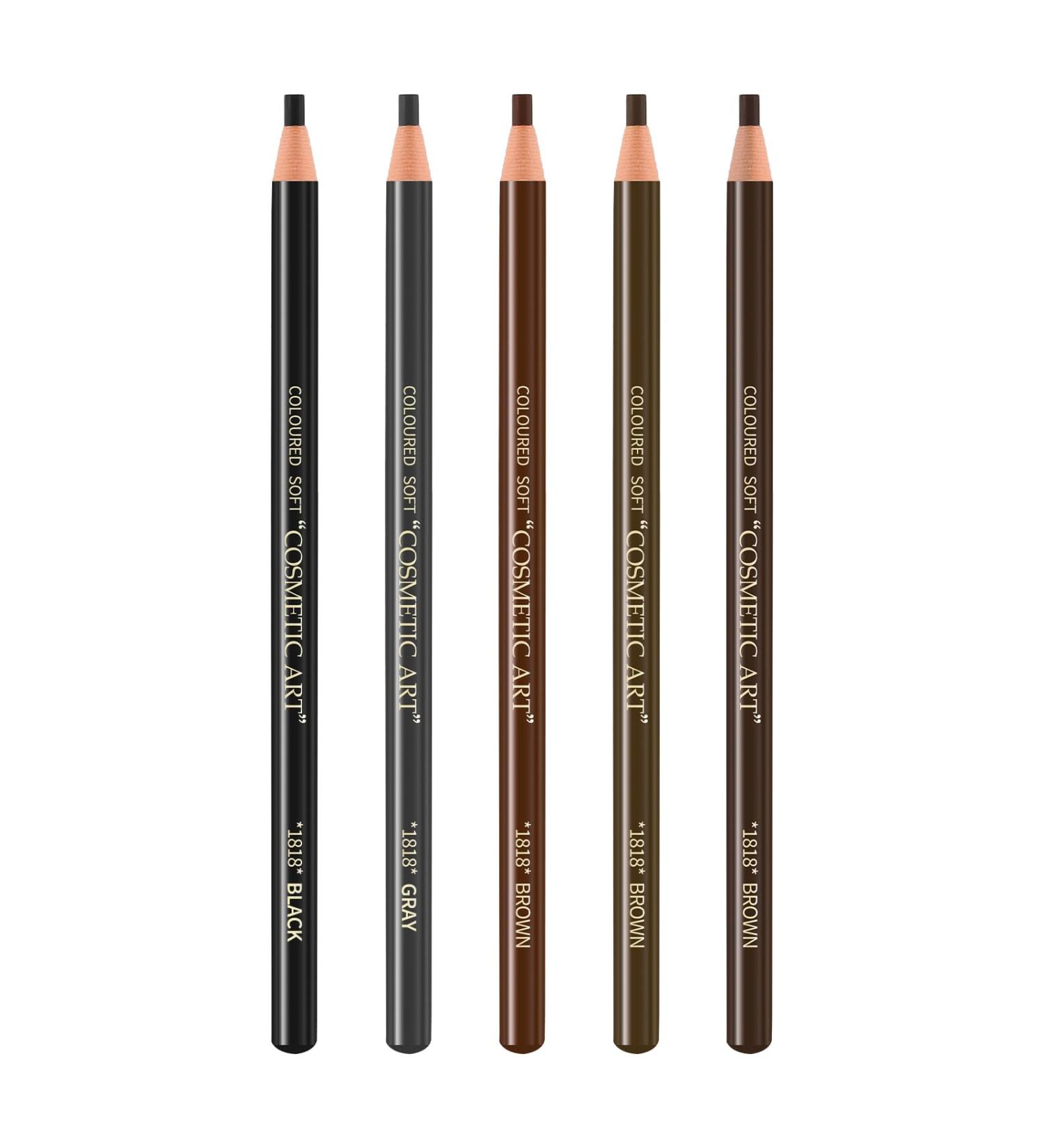 Waterproof Eyebrow Pencil Set - 5 Pcs Long Lasting Smudge Proof Eyeliner in Dark Brown - International Shipping Available - Buy Online on GoSupps.com