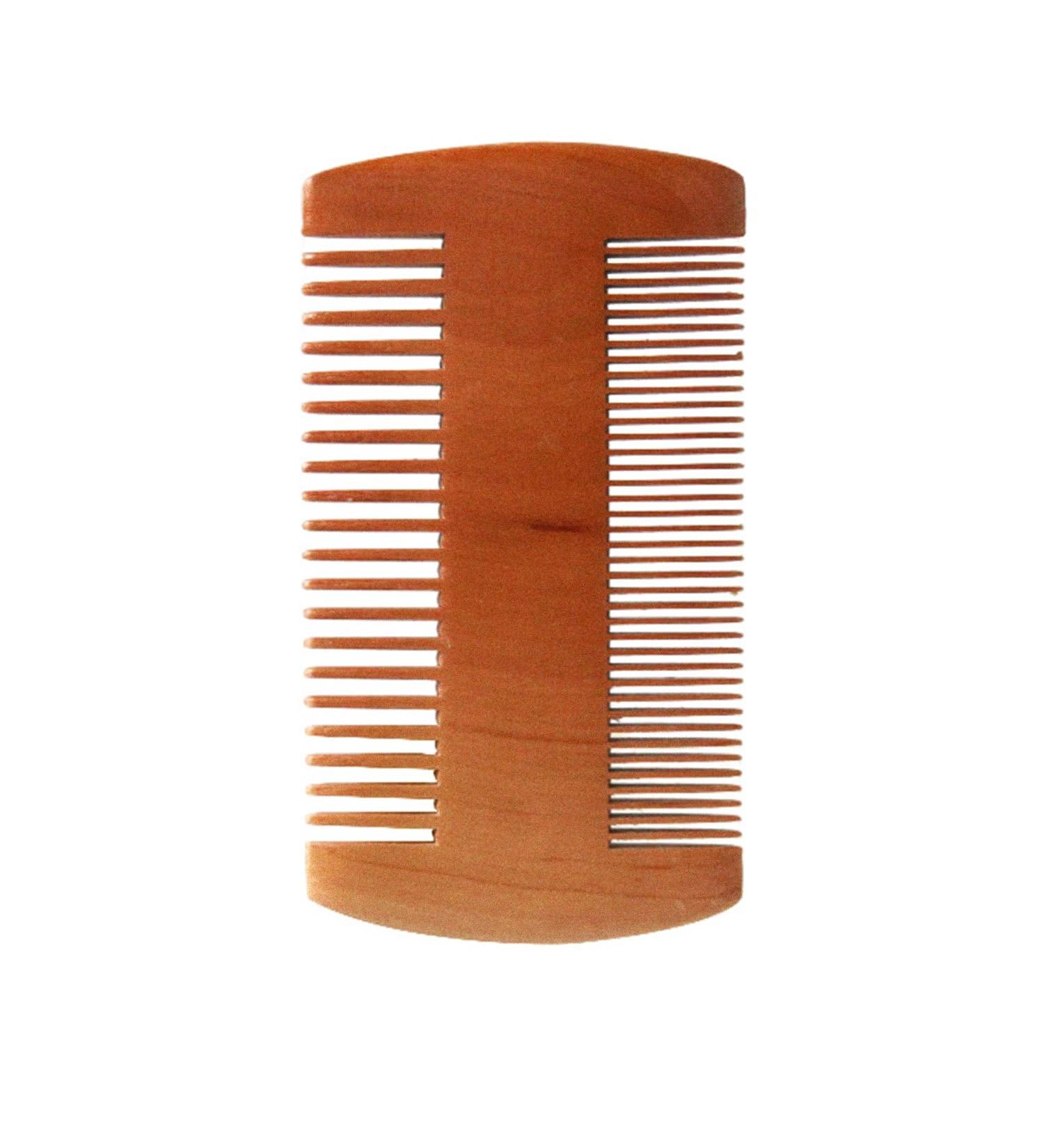 Men's Wooden Beard Comb - Double Sided Fine & Coarse Teeth Moustache Comb - Buy Online on GoSupps.com