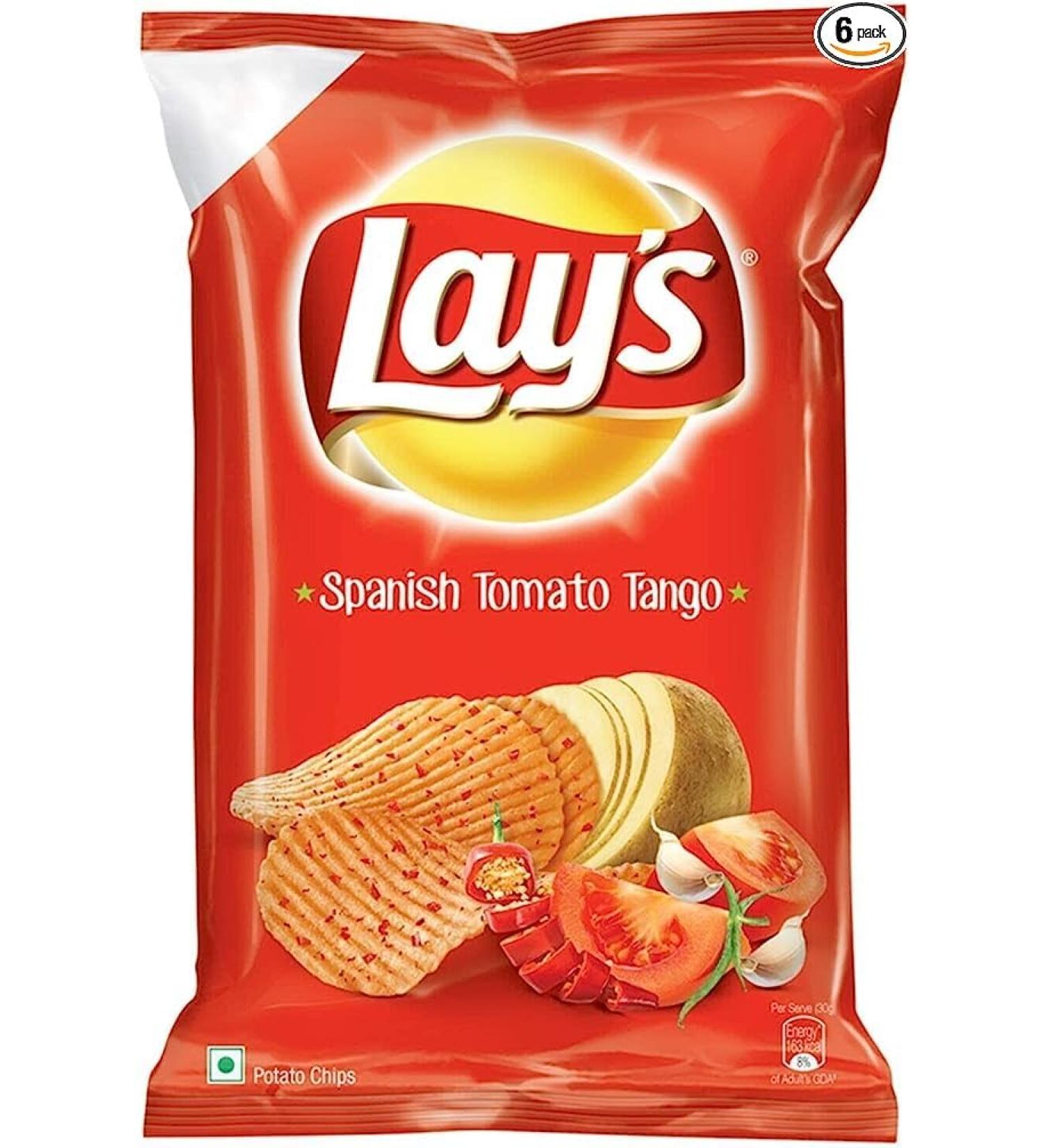 Lays |Spanish Tomato Tango 50G |Farm-grown potatoes| Cooked and seasoned to perfection |Crispy and Delicious | Indian Origin