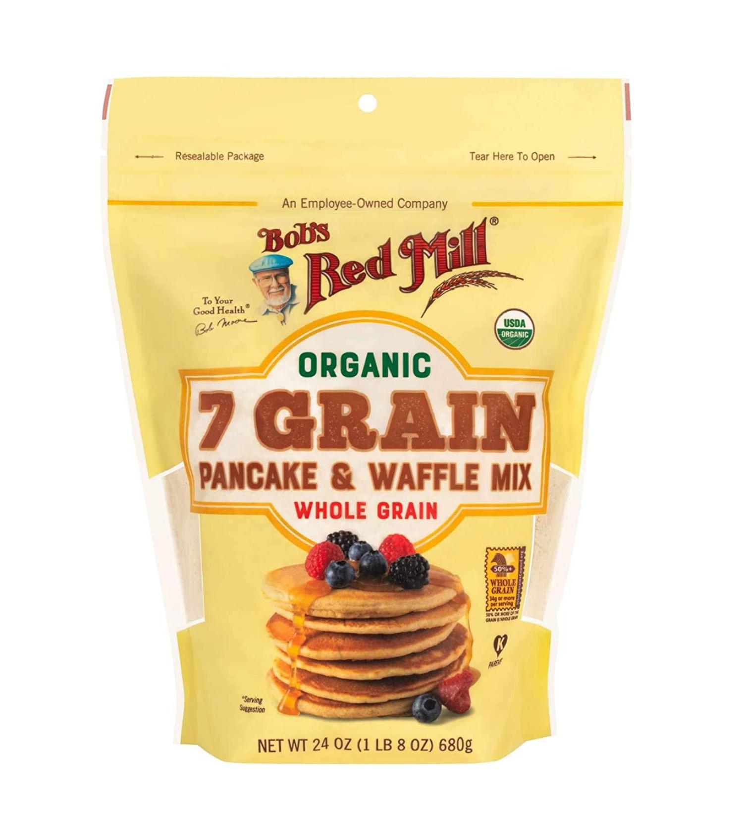 Bob's Red Mill Organic Whole Grain Pancake & Waffle Mix 24 oz - Pack of 2 | 1.5 lbs x 2 | High-Quality Breakfast Mix - Buy Online on GoSupps.com
