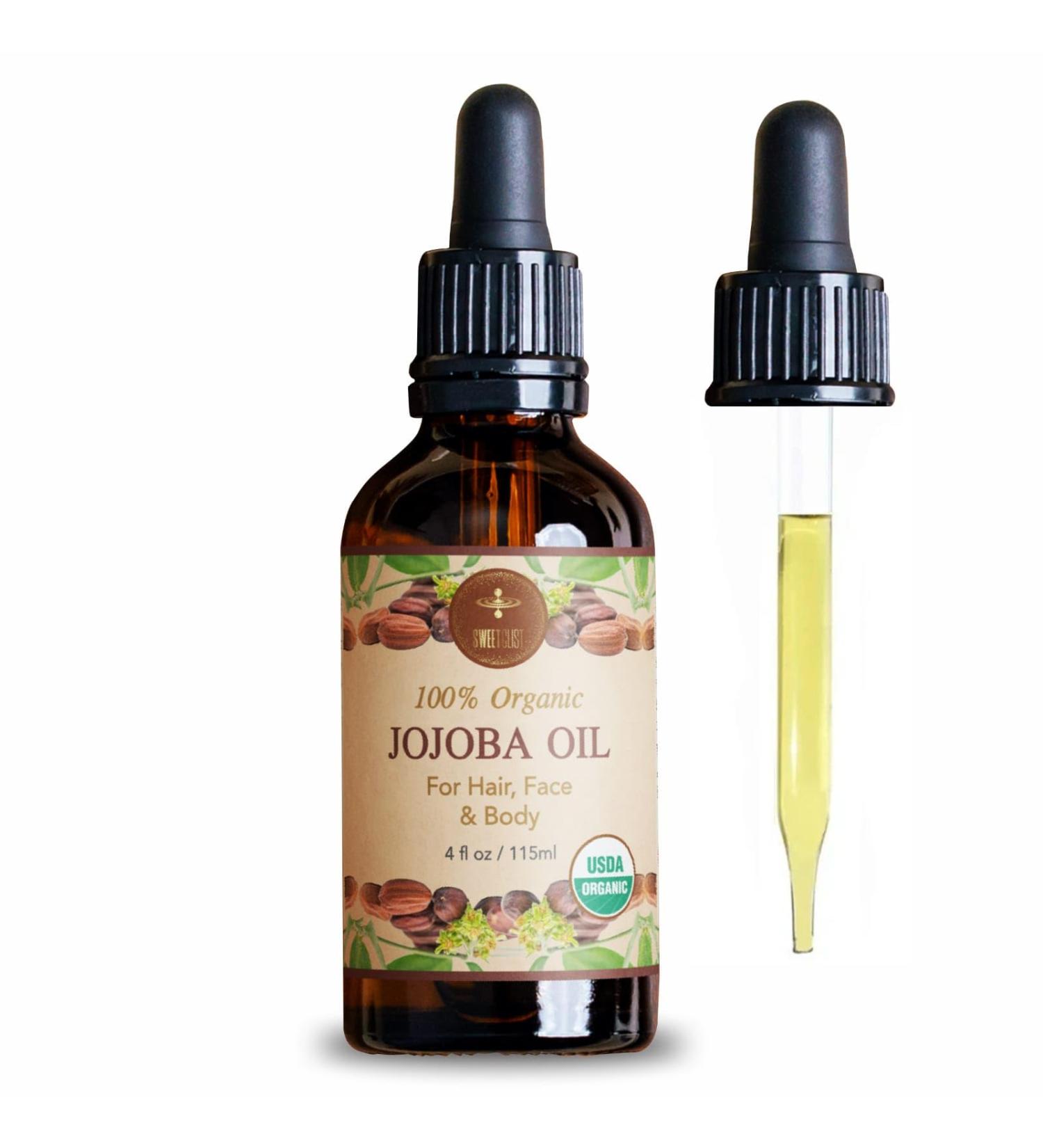 100% Organic Jojoba Oil - Unrefined Moisturizer for Face Hair & Body - 4 fl oz | USDA Organic Pure Hexane-Free Cruelty-Free - Buy Online on GoSupps.com