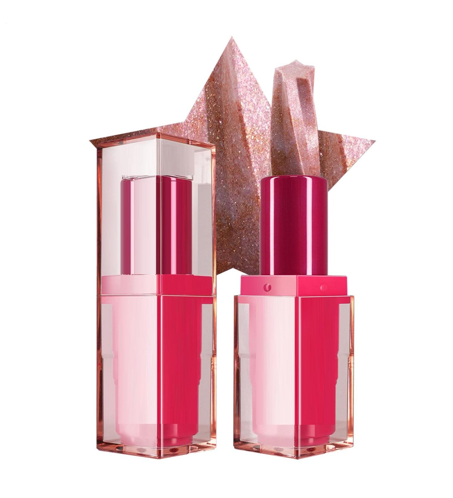  Obesntln Glitter Lipstick Red - Glitter Lip Gloss Makeup Lipstick Glitter Lipstick | Moisturizing Lip Balm Long-Lasting Lipstick Waterproof Cosmetics Long - Buy Online on GoSupps.com