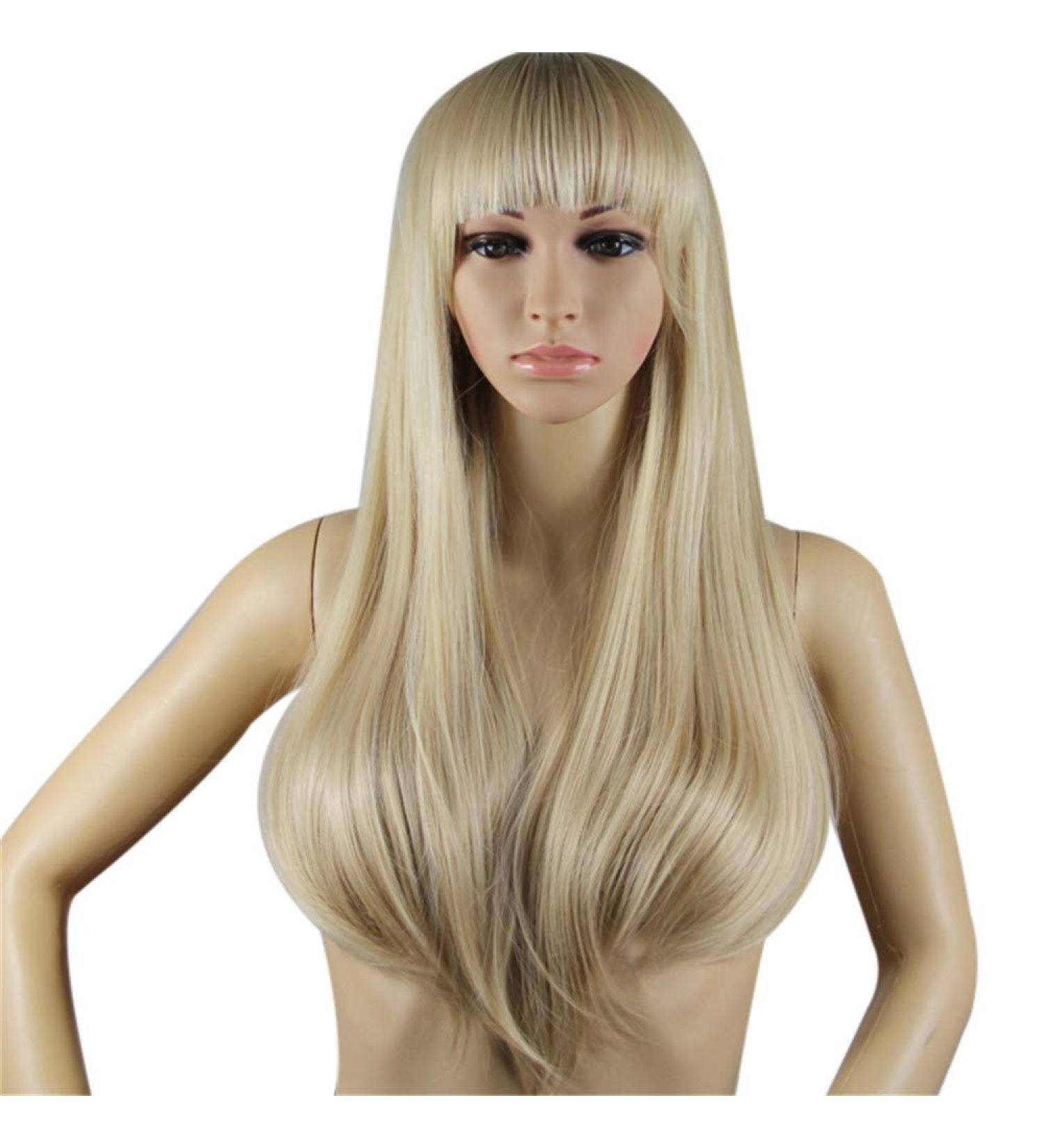 Battnot Women's Long Blonde Wave Wigs - Heat-Resistant Synthetic Hair for Parties - 65cm Full Natural Look - Buy Online on GoSupps.com