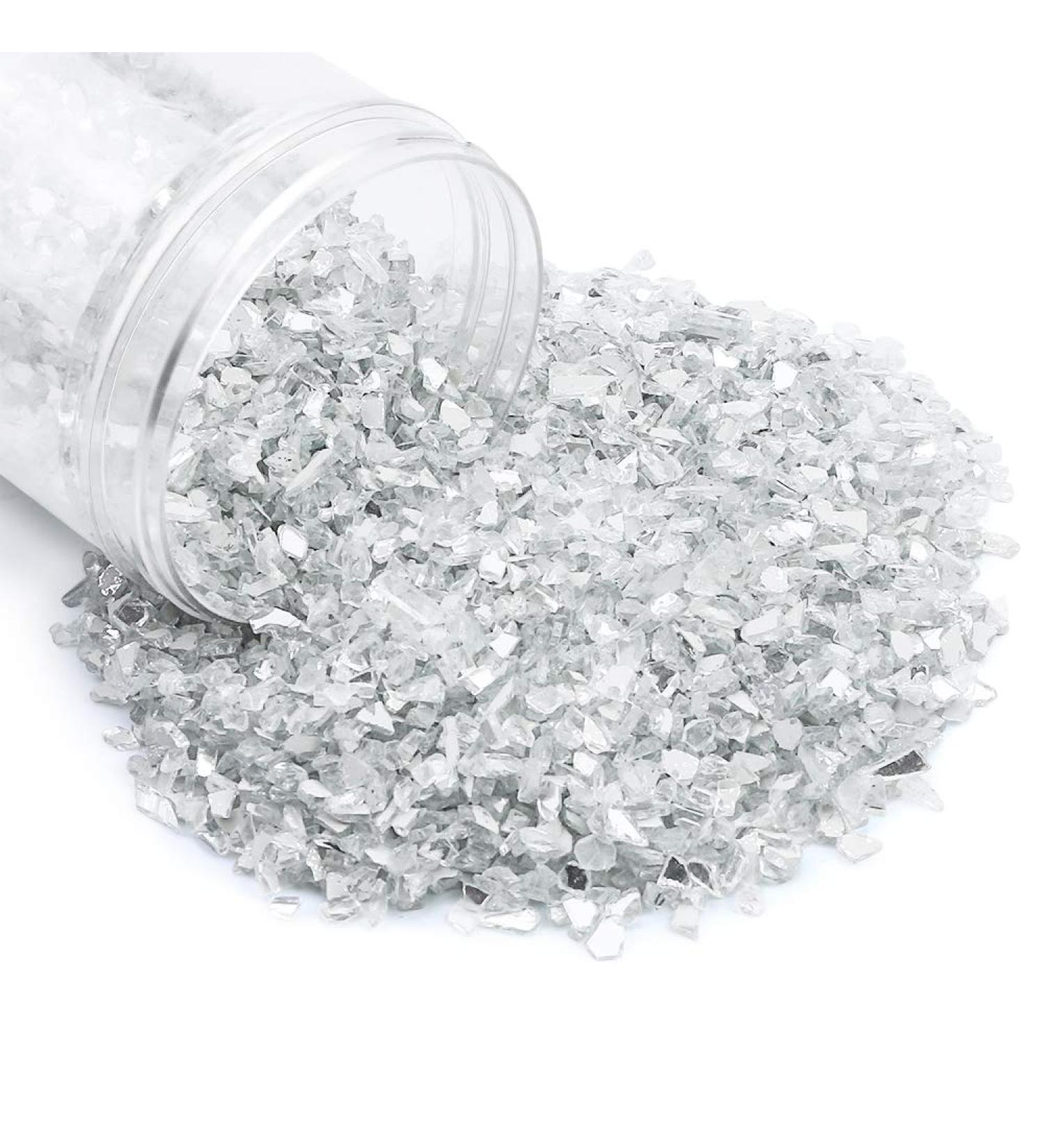 2.2lb Reflective White Glass Gravel Pebbles for Resin Art, Aquariums & Gardens - Buy Online on GoSupps.com
