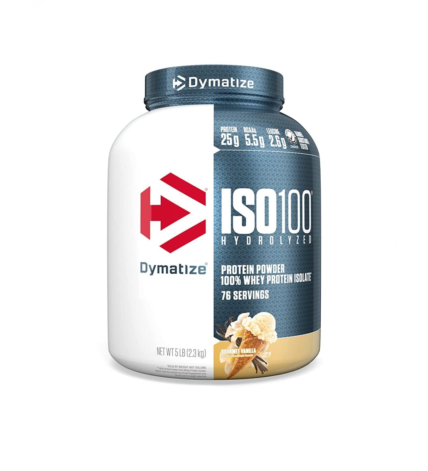 Dymatize ISO 100 Vanilla Whey Protein Isolate Powder - 5lb Package - Buy Online on GoSupps.com