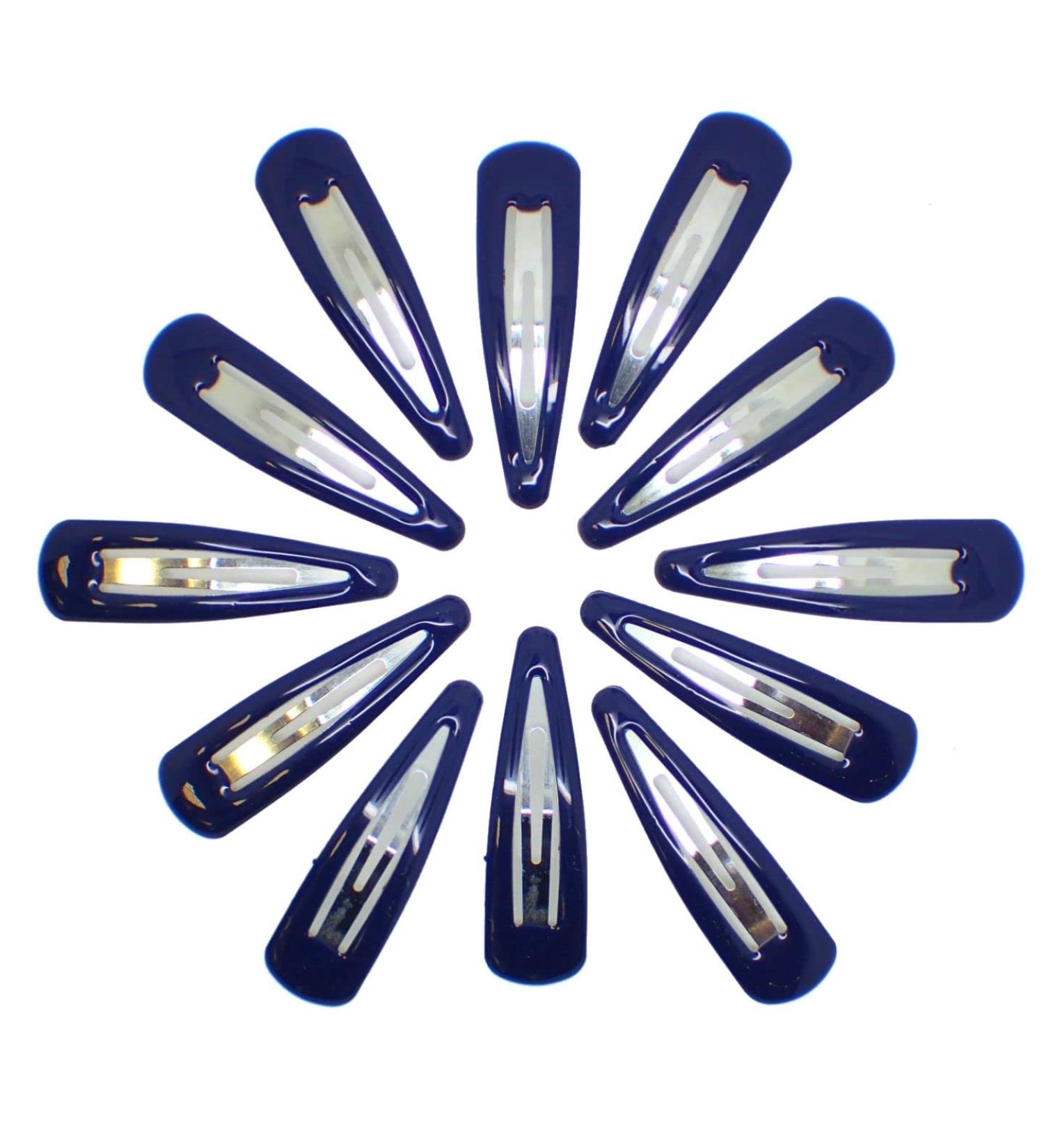 Topkids Accessories 12pc Snap Clips 5cm / 2" Snap Hair Clips Women Girls Kids Sectioning Slide Hair Grip Styling Fine Hair Thick Hair Bendies Sleepies School Uniform Colours Epoxy (Navy) - Buy Online on GoSupps.com
