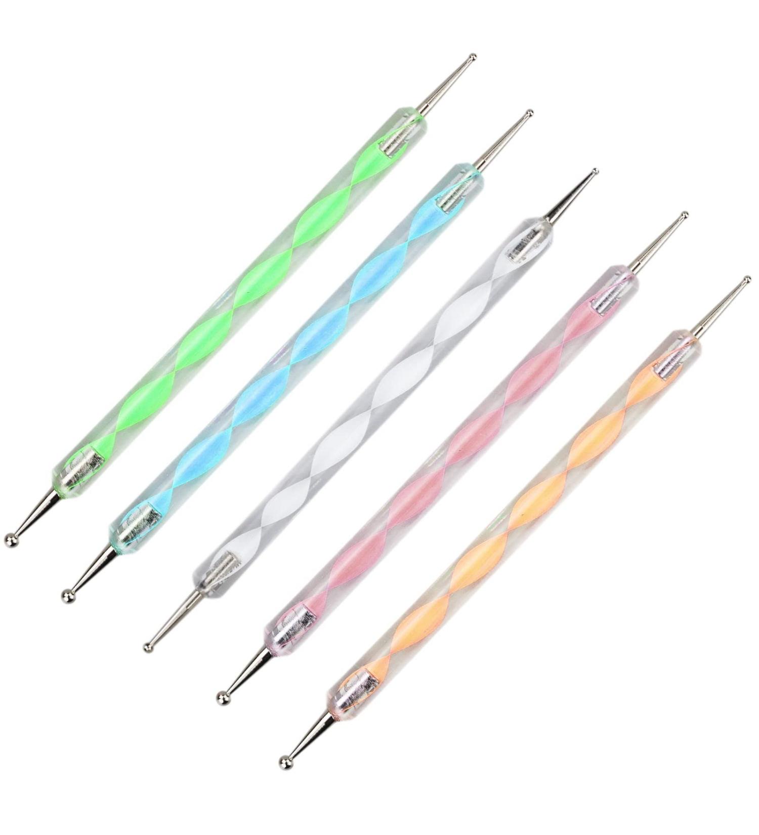 Dotting Pen Set - 5pc Nail Art Tools for Drawing Sculpting & Marble Designs | Dual Tip Nail Design Accessories - Buy Online on GoSupps.com