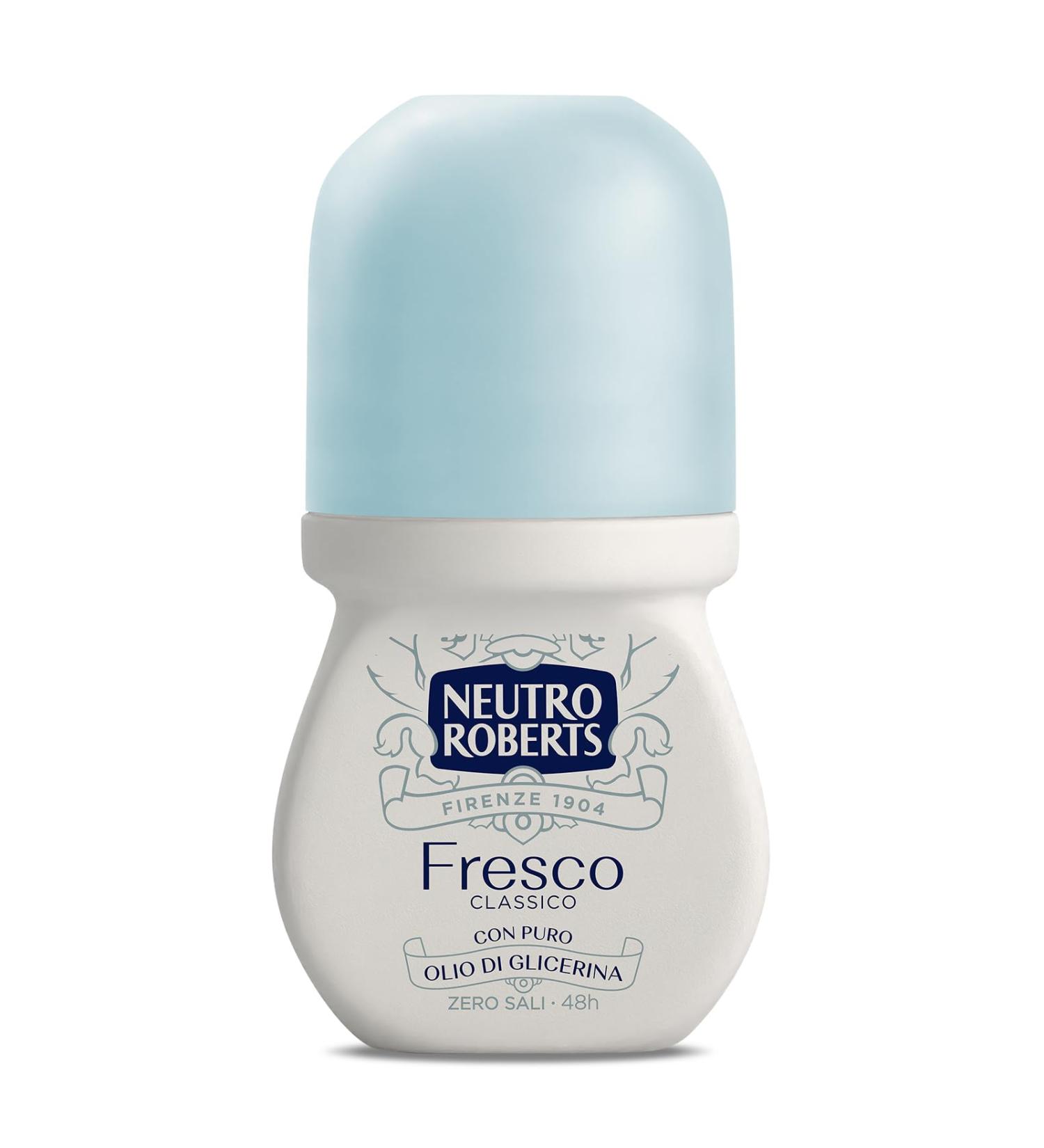  Neutro Roberts Neutro Roberts Classic Roll-On Fresh Roll-On Aluminum Salt-Free No Staining with Pure Glycerin Oil Deodorant for Men and Women 100% Recycled Plastic 50 ml 48h - Buy Online on GoSupps.com