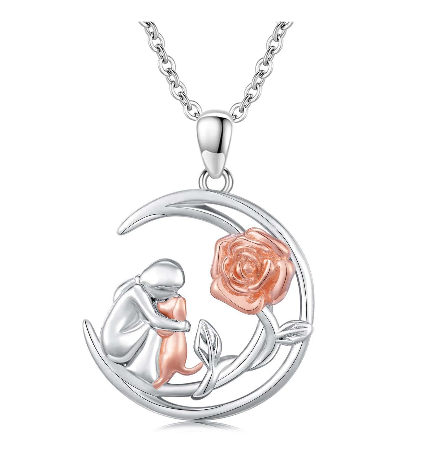 Chenghong 925 Sterling Silver Dog Chain Necklace with Crystals - Perfect Gift for Dog Lovers - Buy Online on GoSupps.com