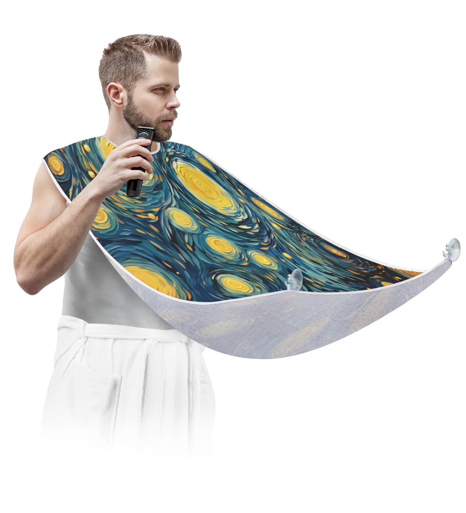 Buy Abstract Starry Night Beard Bib Apron - Hair Catcher for Men | Perfect Father's Day & Christmas Gift - Buy Online on GoSupps.com