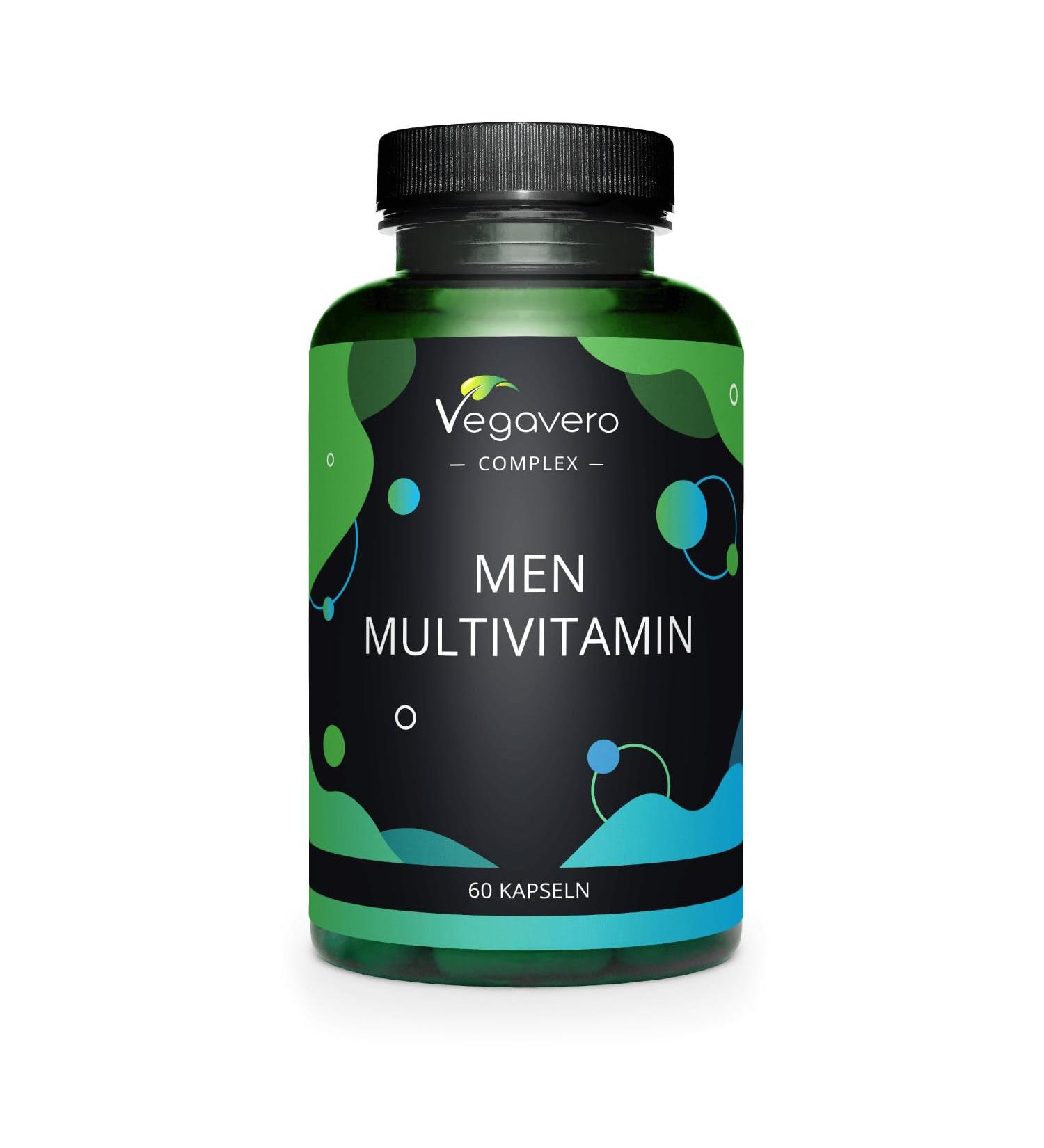 Buy Vegavero Multivitamin for Men - Vegan A-Z Vitamins & Minerals with Saw Palmetto & Garlic Extract | 60 Additive-Free Capsules - Buy Online on GoSupps.com