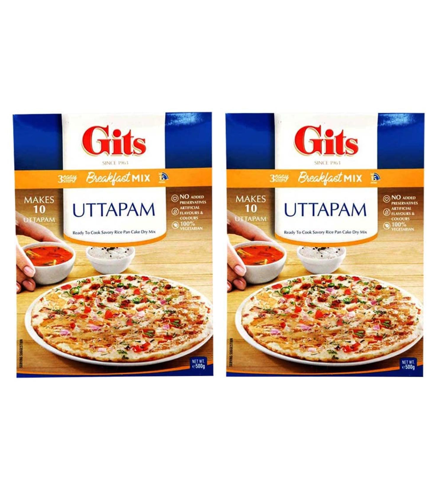 GITS Uttapam Mix 500G | GITS Uttapam Instant Breakfast Mix | Indian Instant Mix | Uttapam South Indian Breakfast | Ready Uttapam Mix | GITS Instant Pack | Indian Origin (Pack of 2) - Buy Online on GoSupps.com