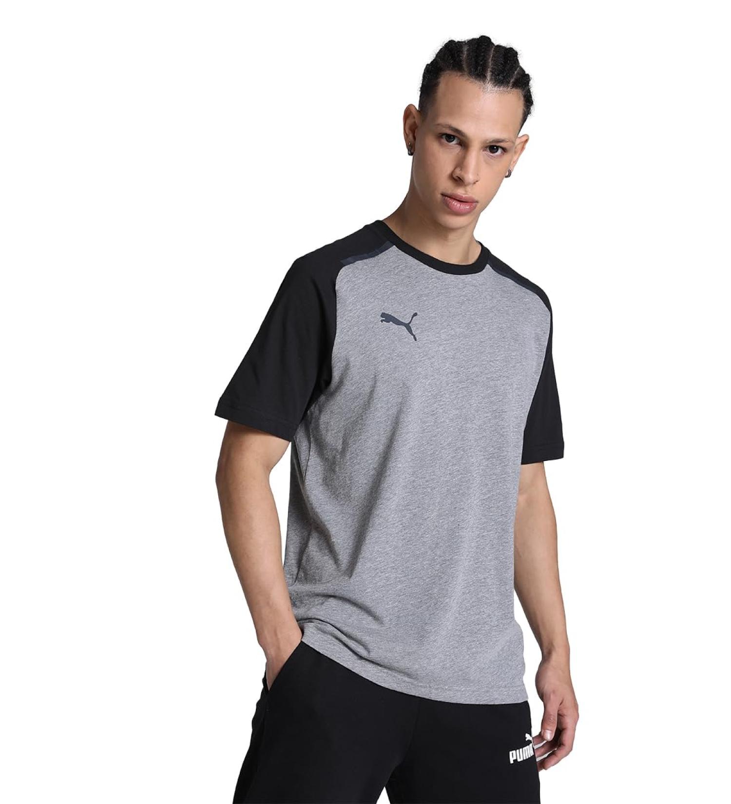 Buy PUMA Men's Teamcup Casuals T-Shirt - Medium Grey Heather | International Shipping Available - Buy Online on GoSupps.com