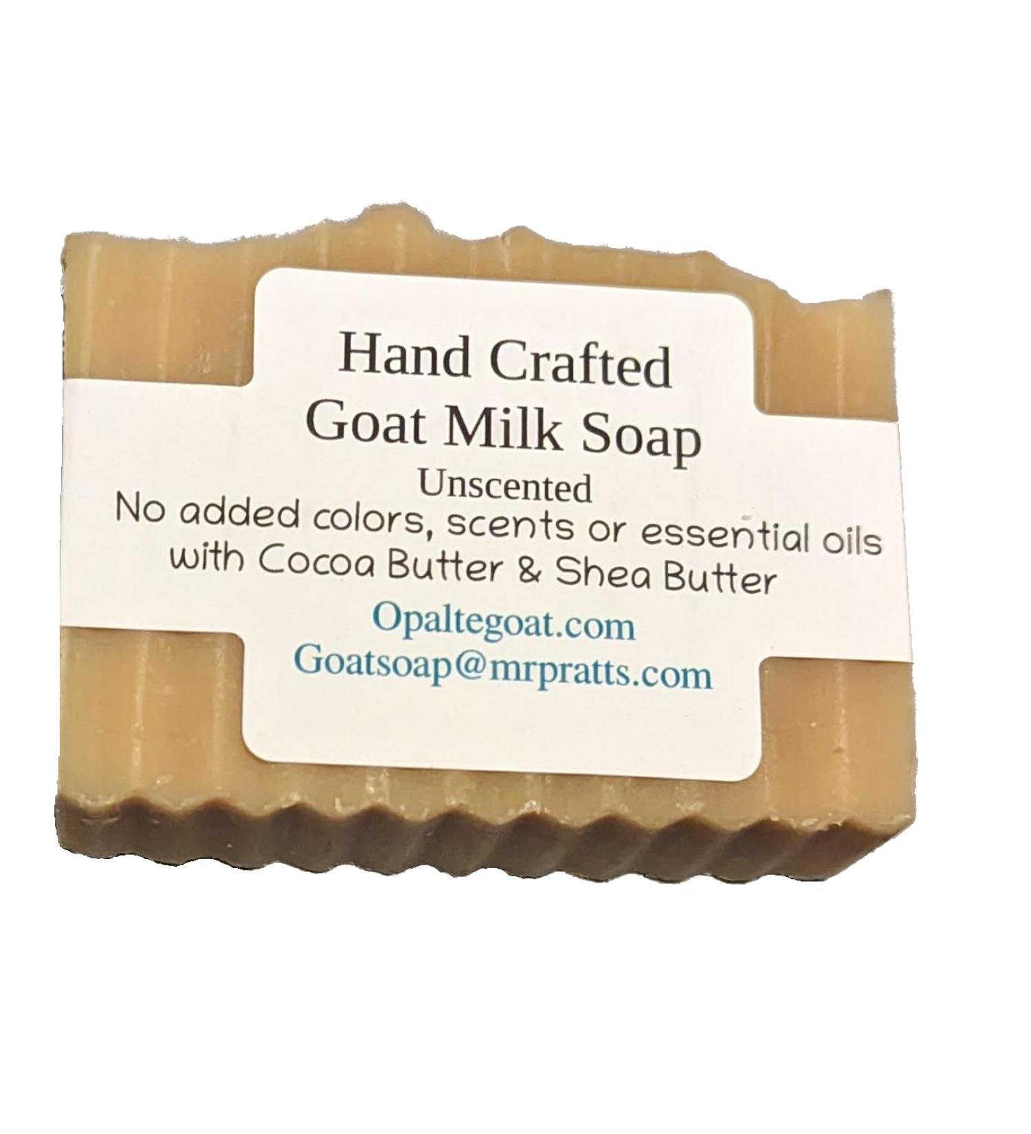 Unscented Goat Milk Soap Barss from Mr. Pratts Farm & Creations. 2-pack. All Natural Handmade In The US. Great For Dry Sensitive Skin Psoriasis Eczema Acne. Each Bar is 5+ oz.