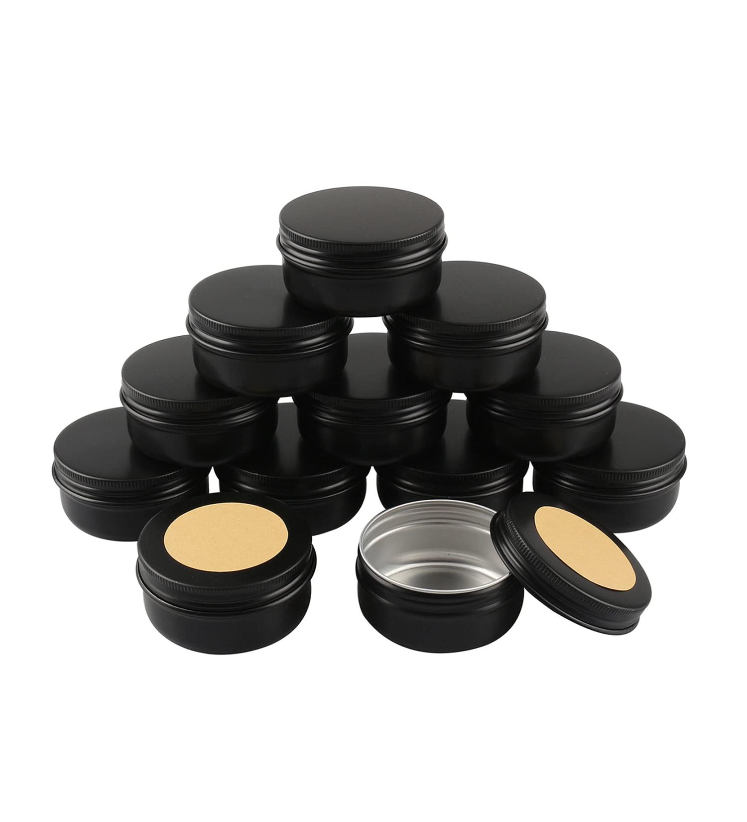 Buy 24-Pack 50ml Matte Black Aluminum Screw Cap Cream and Candle Containers | Eco-Friendly Cosmetic Cans | International Shipping Available - Buy Online on GoSupps.com