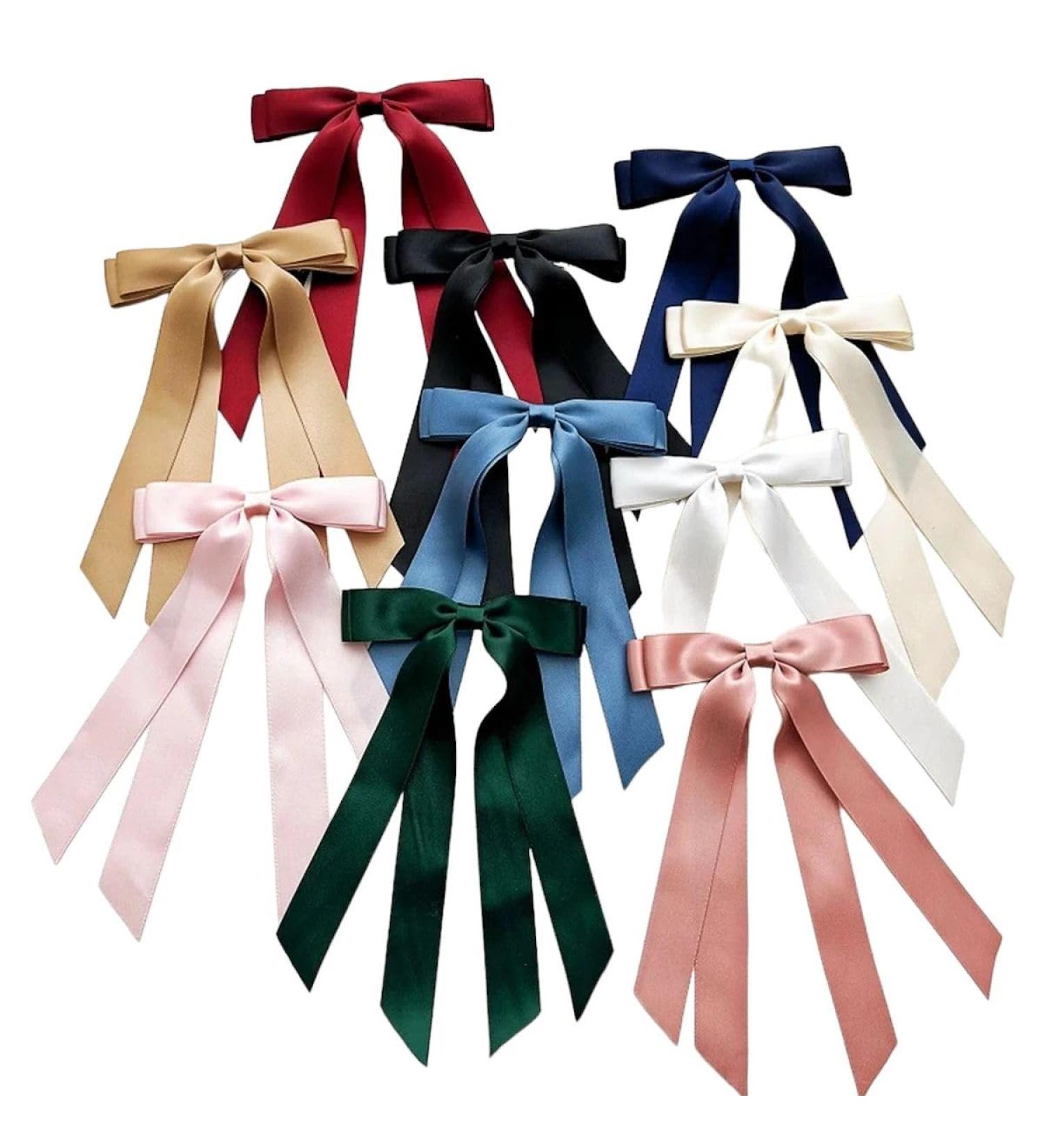 New 2025 Double Layer Ribbon Bow Long Satin Bows Barrettes Hair Accessories Webbing Braid Hair Duckbill Clip Hairpin for New for Jewelry Fashion Accessories Creative Gift - Buy Online on GoSupps.com