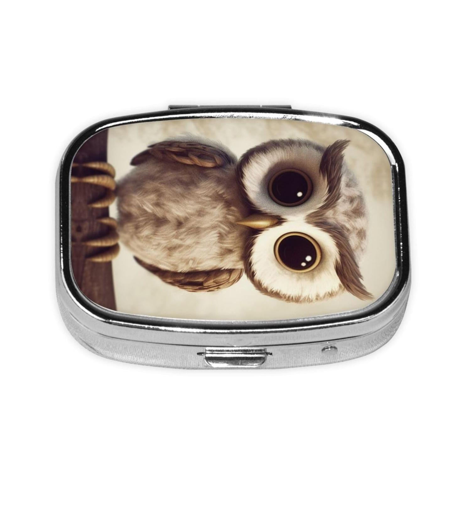 Cute Owl Pill Case - 2 Compartment Small Pill Box for Travel & Purse Organizer - Perfect Gift for Pill Storage - Buy Online on GoSupps.com