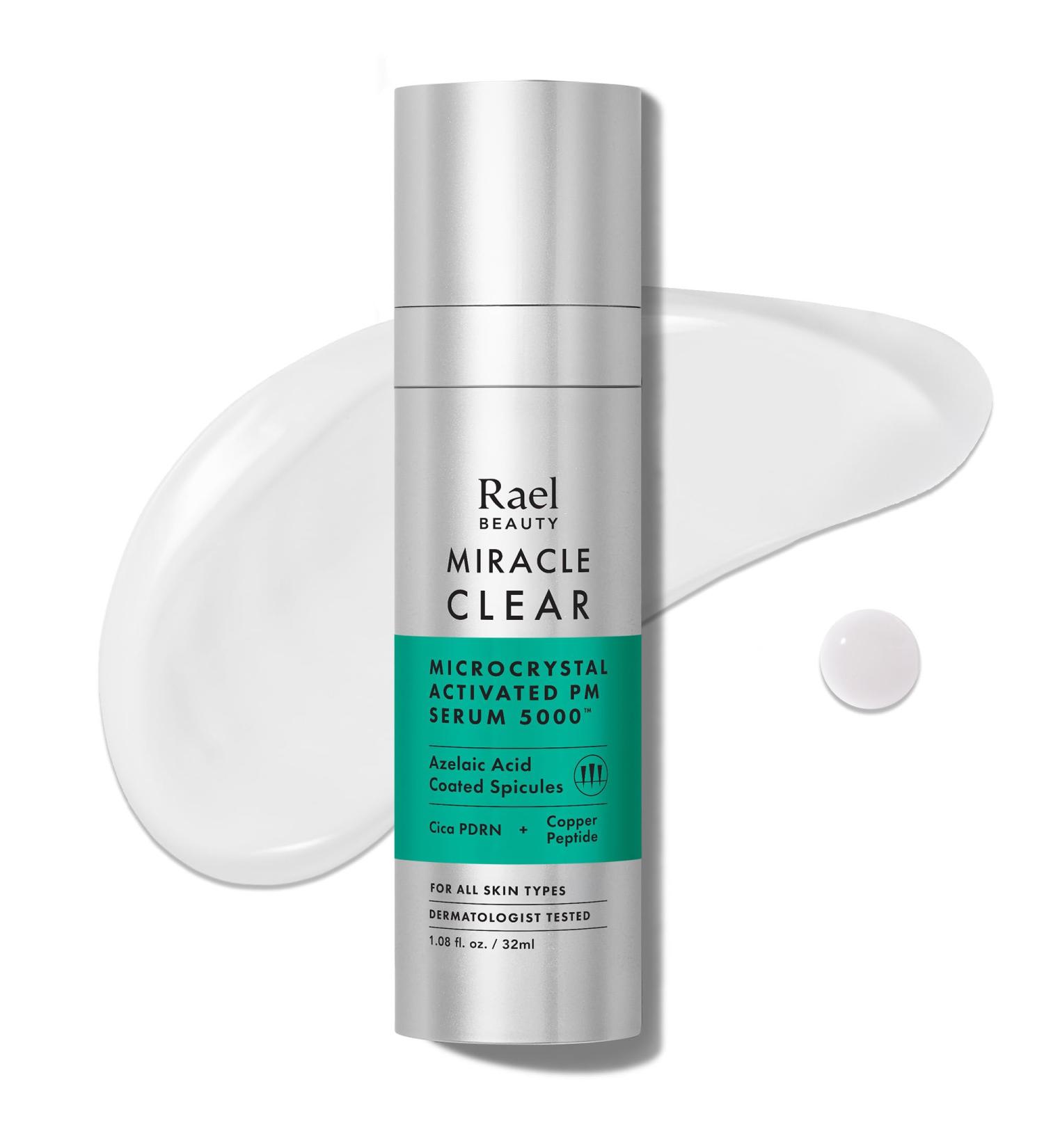 Rael Microcrystal Serum Miracle Clear PM 5000 Azelaic Acid and Cica PDRN Serum for Face Pore Minimizer Hydration Korean Skin Care (1.08 fl oz) Microcrystal Serum 5000 - Buy Online on GoSupps.com