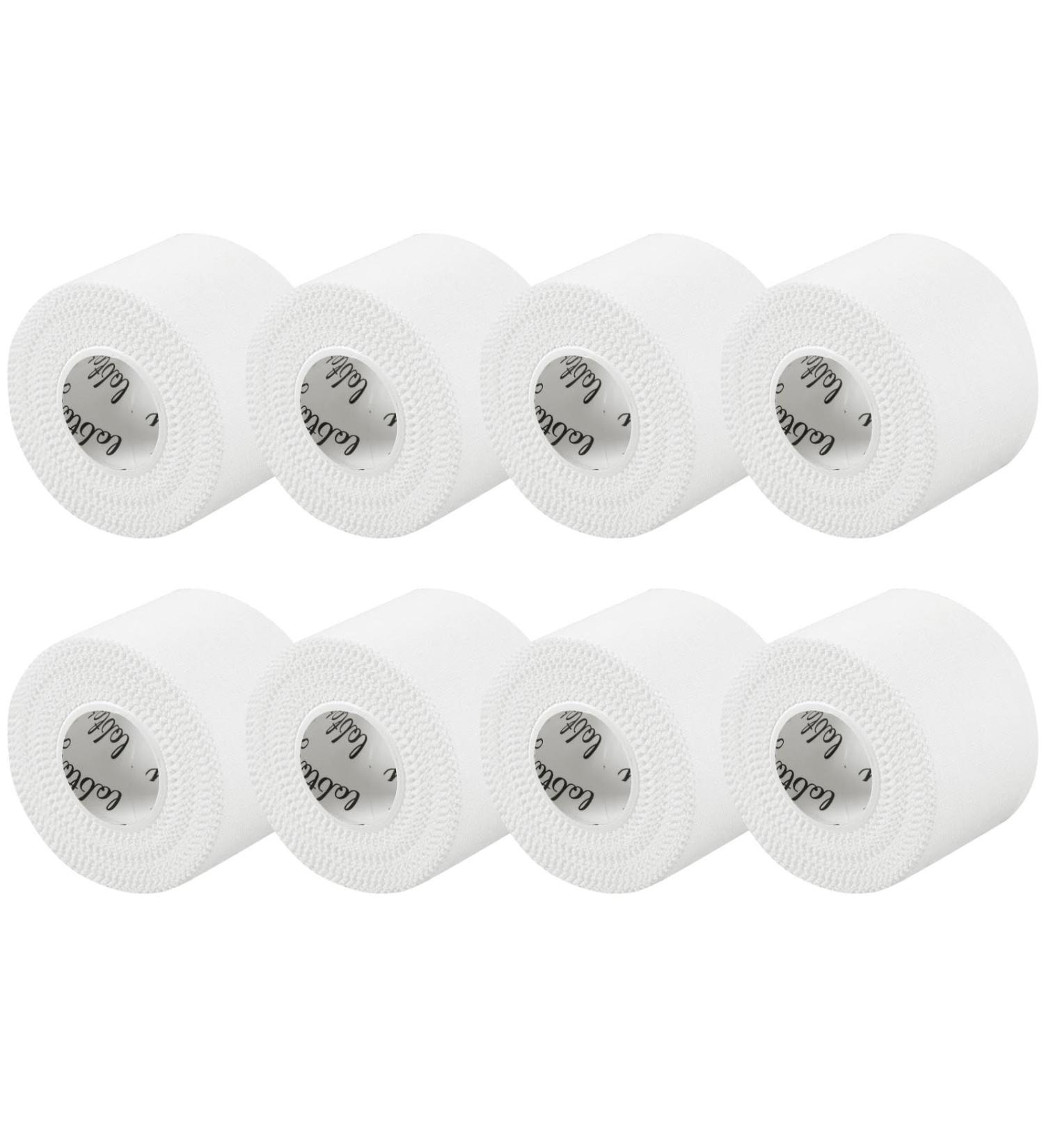 (8 Pack) White Athletic Sprorts Tape Very Strong Athletic Tape No Sticky Residue for Athletes Sport Trainers and First Aid Injury Wrap Suitable for Fingers Ankles Wrist White 8 Pack