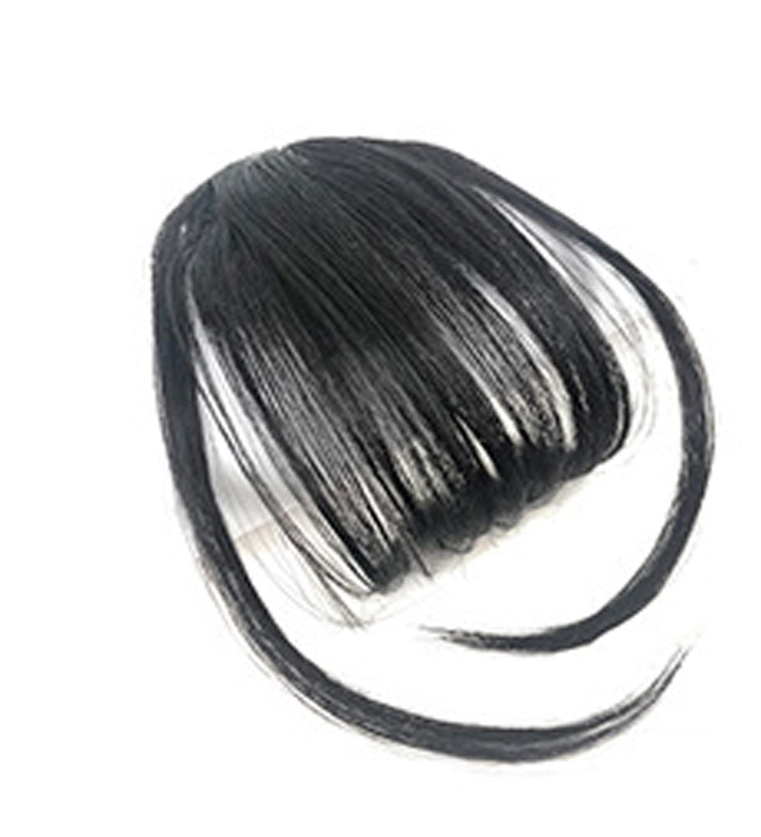 Black Clip in Bangs Hairpiece for Women - Wispy Air Bangs Extension for Daily Wear - Buy Online on GoSupps.com