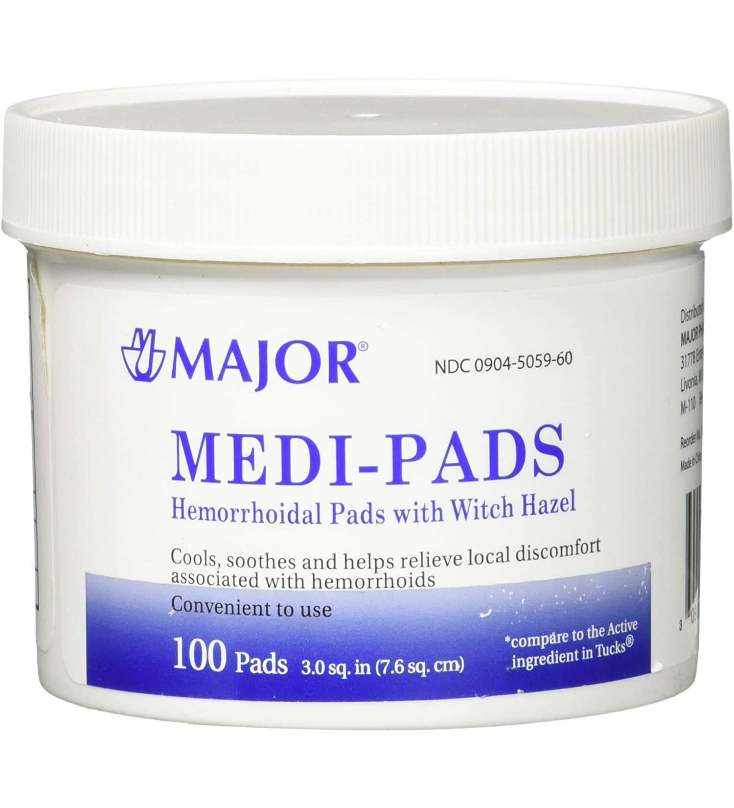 MAJOR MEDI-PADS GLYCERIN-10 % White 100 PADS UPC 309045059609