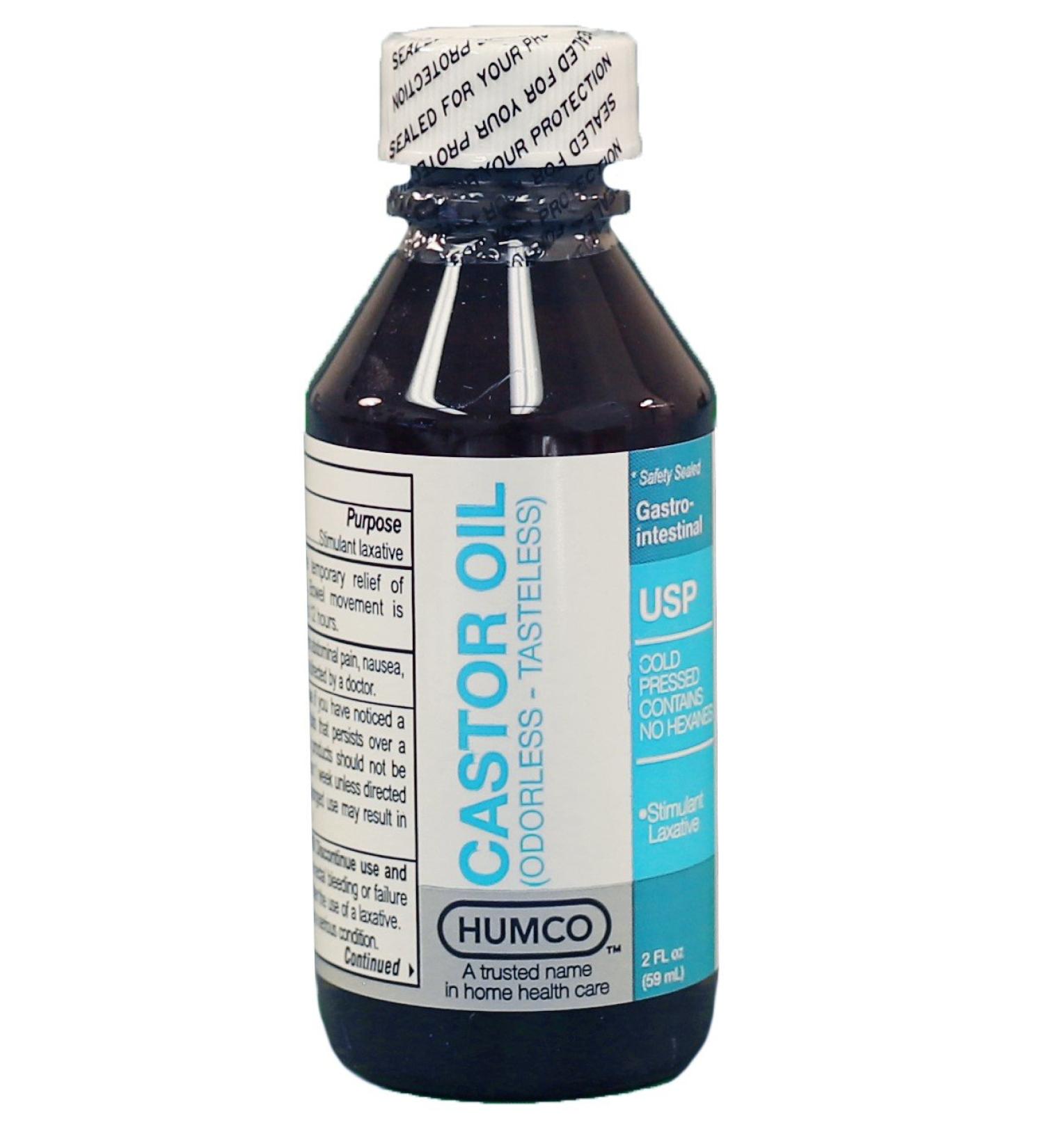 HUMCO Castor Oil 2oz | Pure Cold-Pressed Castor Oil for Skin & Hair | International Shipping Available - Buy Online on GoSupps.com