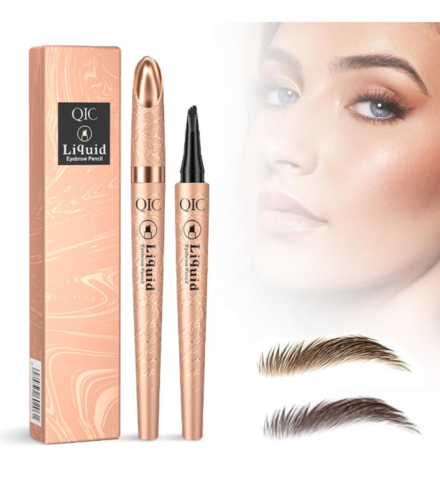 2024 New Magic Eyebrow Pencil with 4 Fork Tip 3D Microblading Eyebrow Pencil Natural Makeup Fine Stroke Magic Eyebrow Pencil Long-Lasting Natural Waterproof Eyebrow Pencil Stay on All Day Light Coffee + Dark Coffee - Buy Online on GoSupps.com