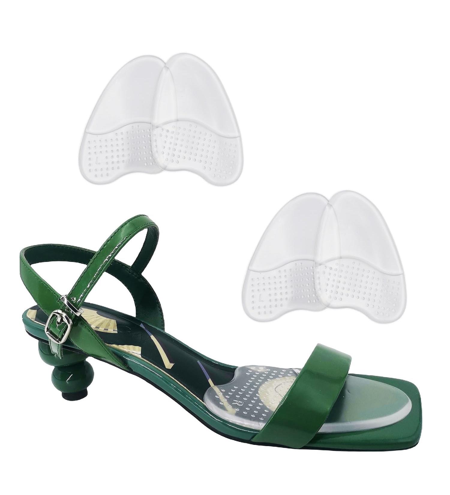 High Heel Comfort Pads - 2 Pairs Metatarsal Cushion Inserts for Women | All Day Pain Relief & Comfort - Transparent - Buy Online on GoSupps.com