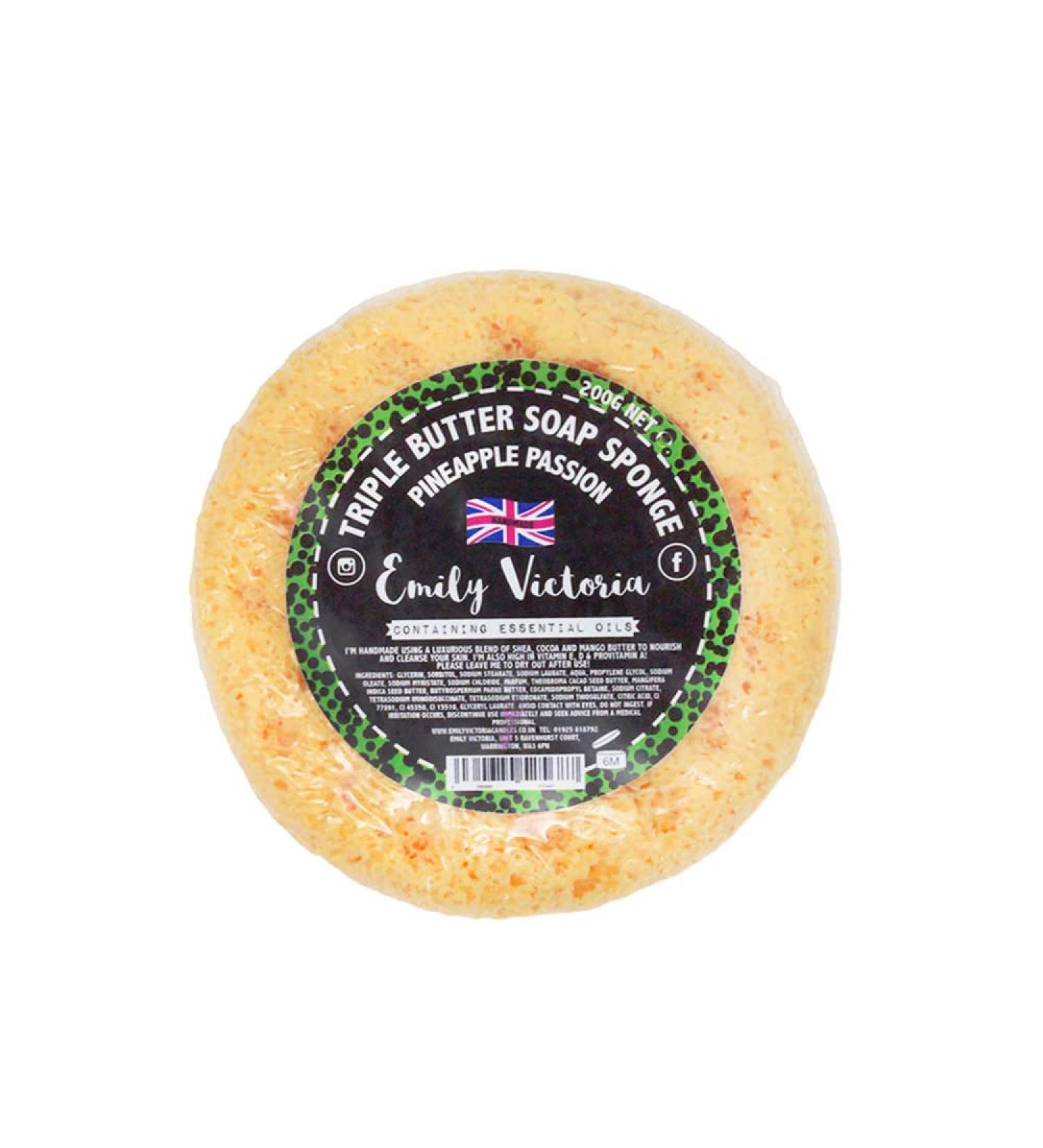 Pineapple Passion Essential Oil Triple Butter Soap Sponge - Emily Victoria