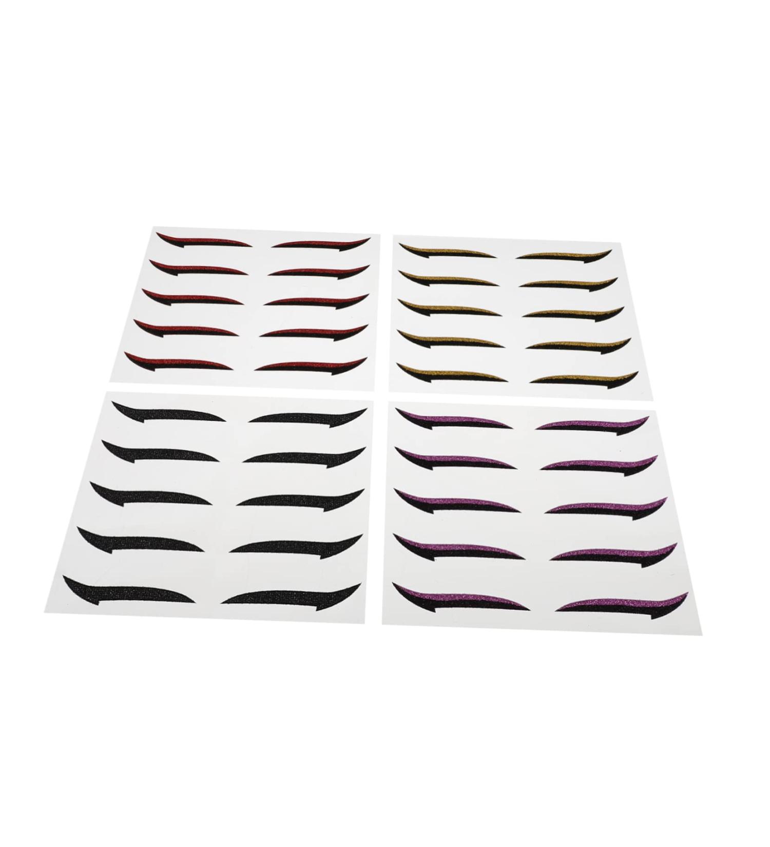 CANIGHT 20 Pairs Eyeshadow Stickers Eyeliner Sticker Makeup Stencils for Face Trendy Stickers Glue - Buy Online on GoSupps.com