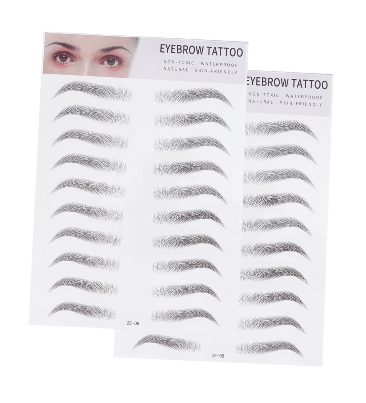 DRESSOOS 2pcs 3d Eyebrow Stickers Hair Like Eyebrows Eye Brow Natural Eyebrow Stencils Water Proof Tool 6d - Buy Online on GoSupps.com