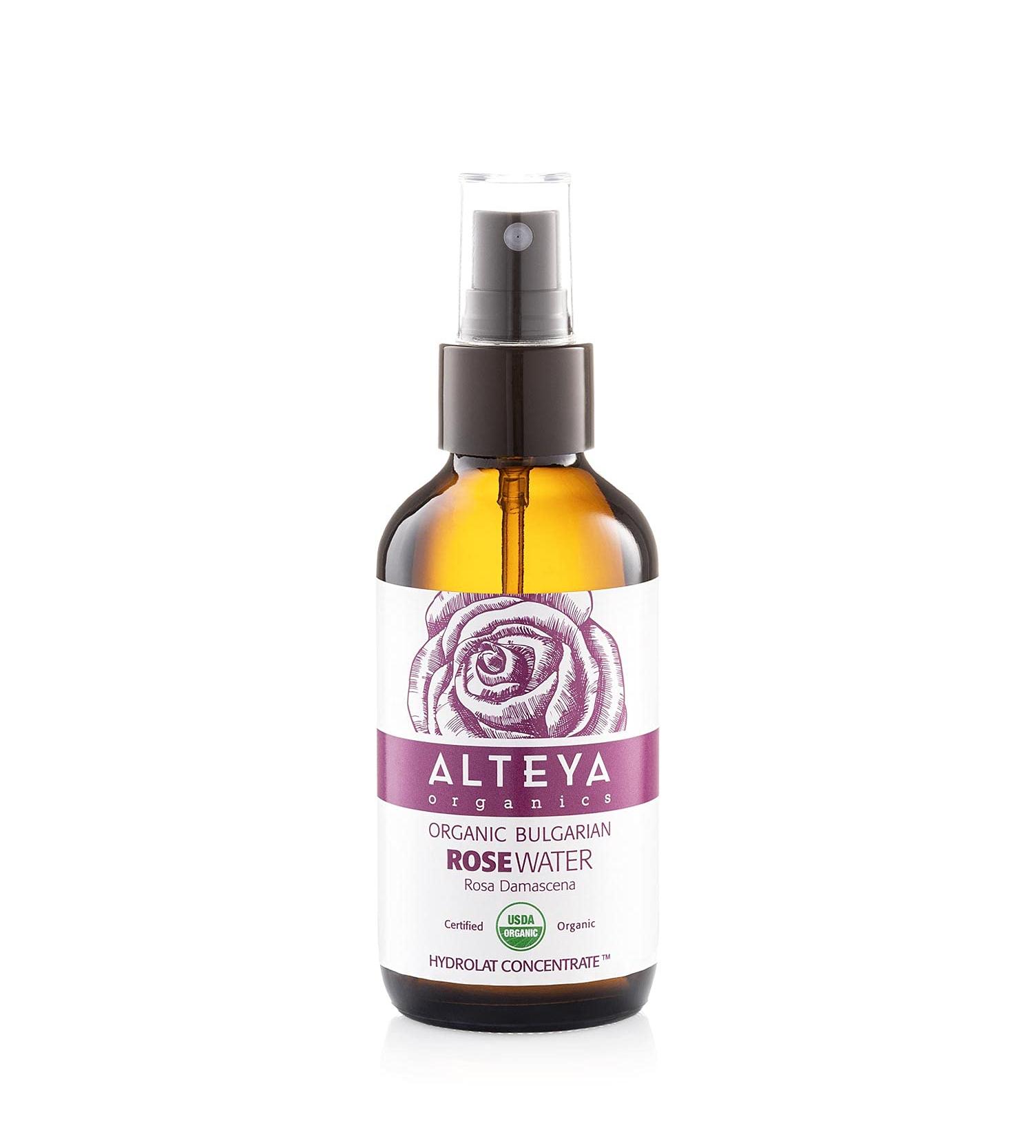 Altenya Bio Rose Water Spray 120ml - 100% USDA Organic Damascus Rose Water - Pure Floral Hydrosol in Glass Bottle | Altenya Organics - Buy Online on GoSupps.com