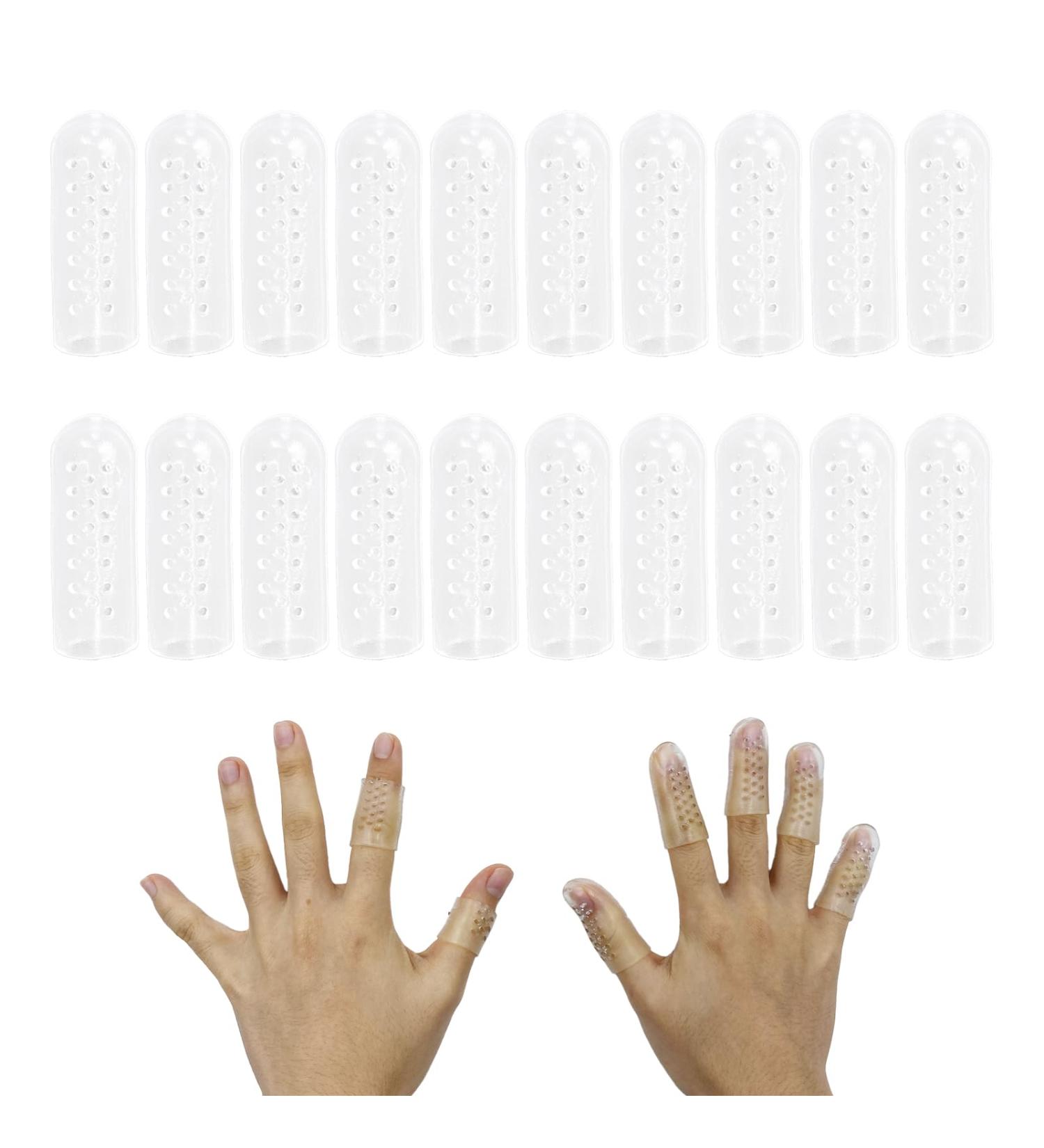 VPB 20-Pack Silicone Finger Protectors | Breathable Gel Fingertip Protection for Pain Relief & Injury Recovery - Buy Online on GoSupps.com