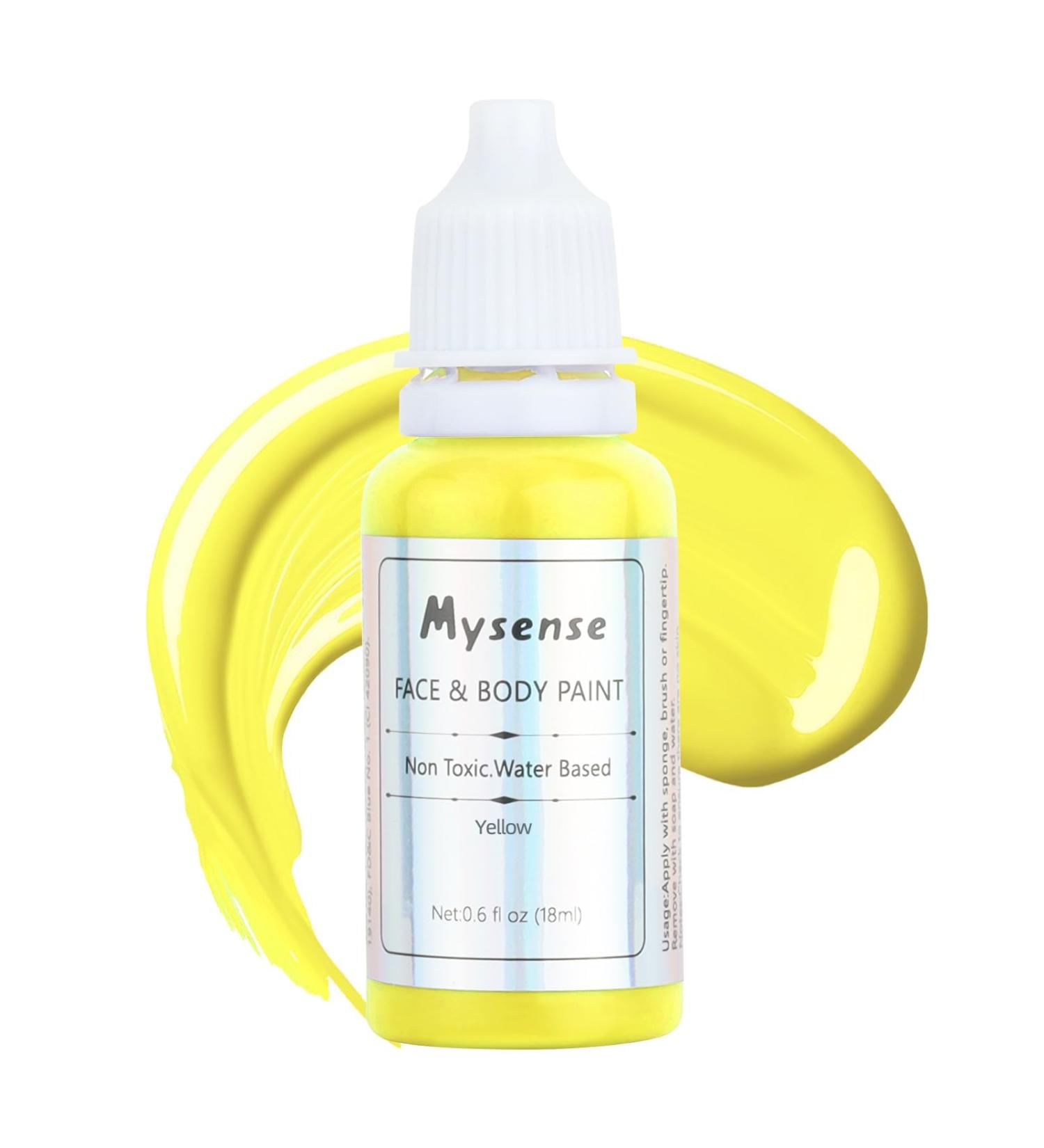 Mysense Yellow Face Paint - Water Based, Non-toxic Cream for Adults and Kids - Halloween Costume SFX Cosplay Makeup - 0.6 OZ (18ml) - Buy Online on GoSupps.com