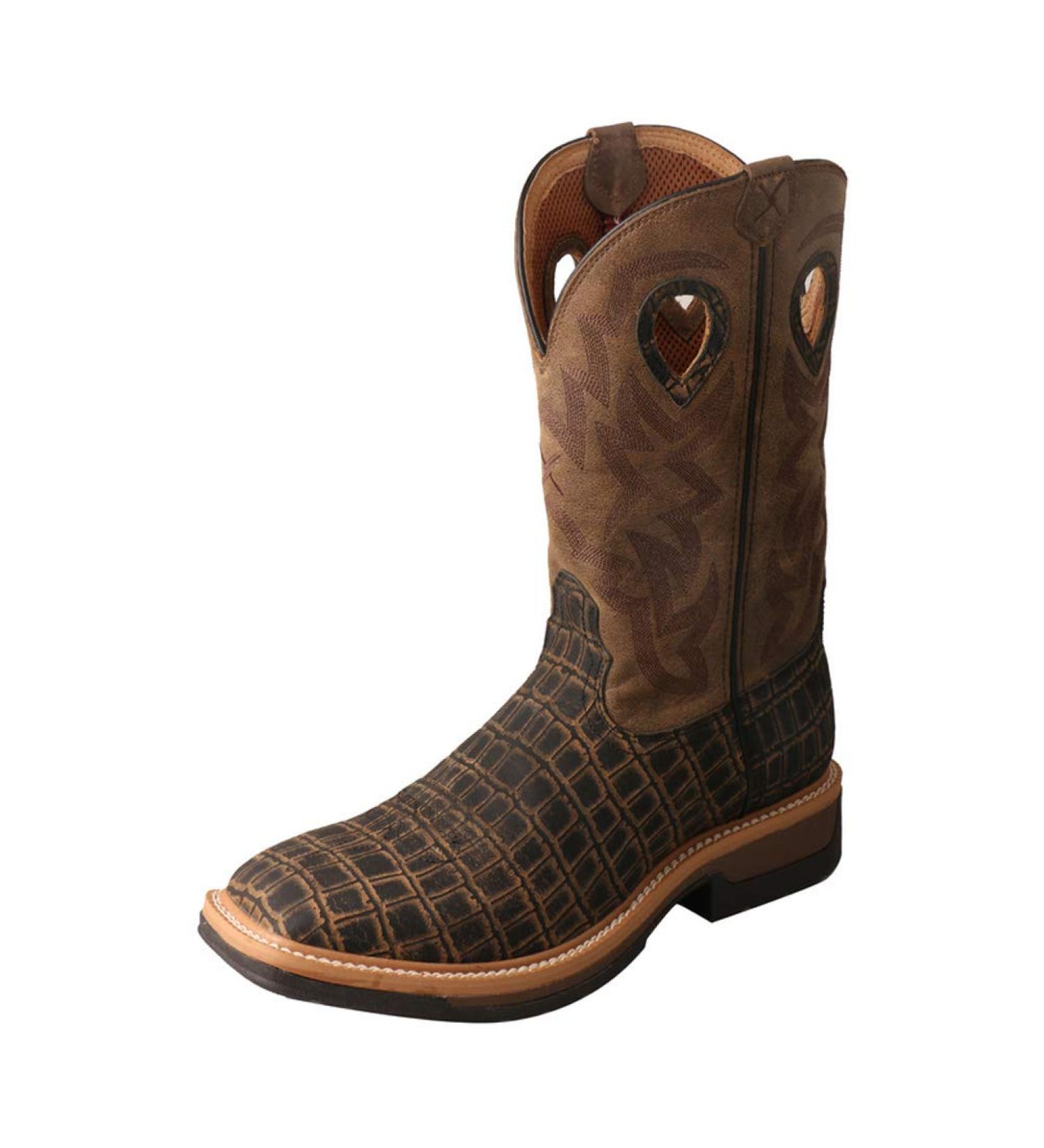 Twisted X Men's Alloy Toe Lite Western Boots - 9 Wide Caiman Print & Bomber - Buy Online on GoSupps.com