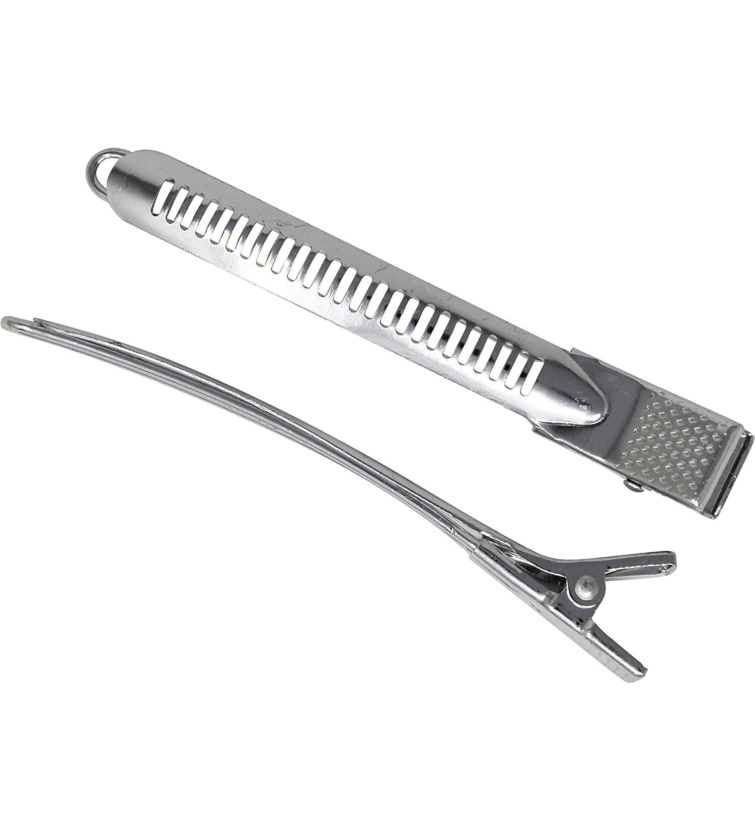 Professional Hairdresser's Silver Metal Control Clips (x6) - Ultra-Lightweight to Minimise Hair Crimping