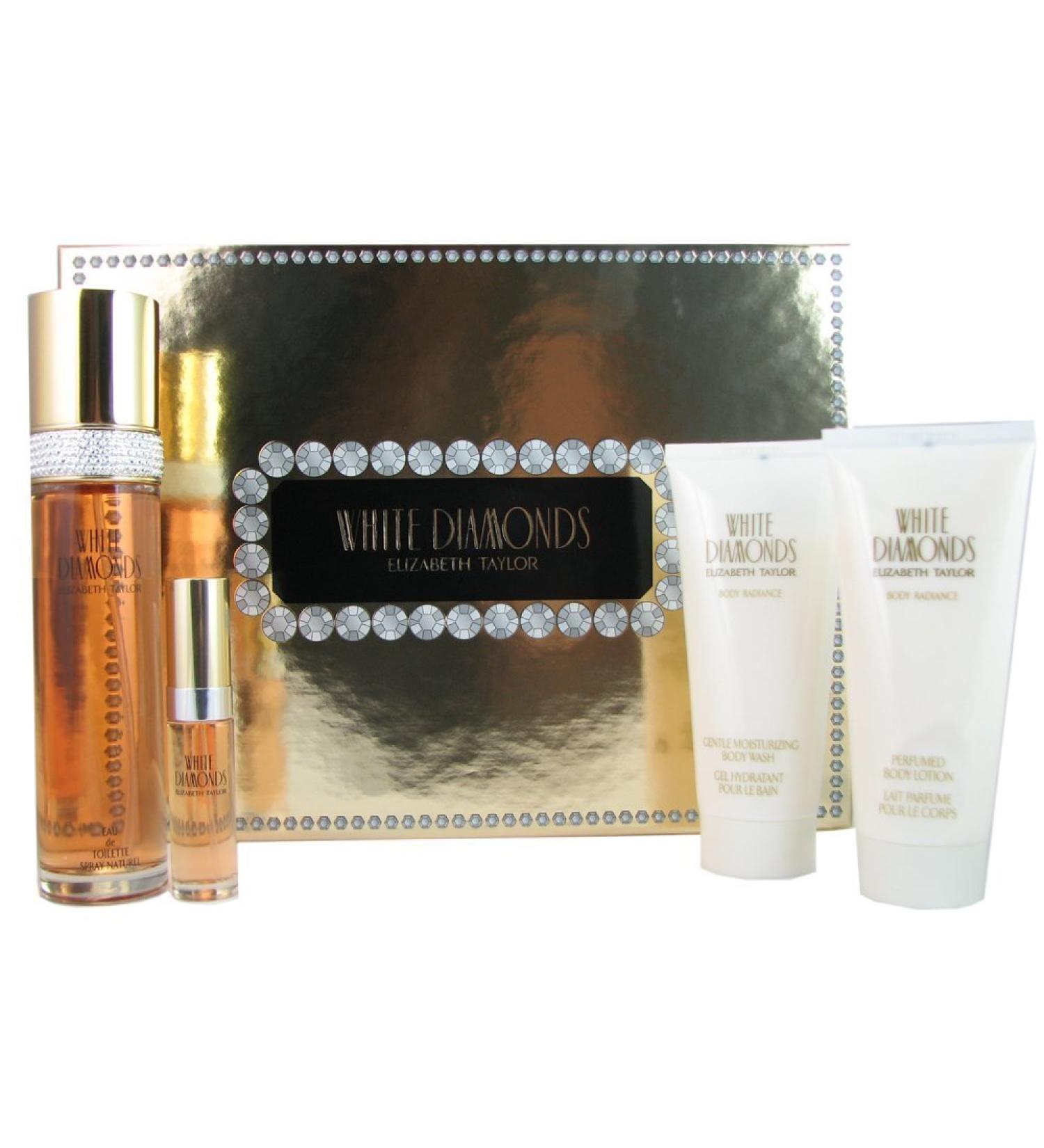 Elizabeth Taylor White Diamonds Gift Set 3.4oz (100ml) EDT + 3.4oz (100ml) Body Lotion + 3.4oz (100m
