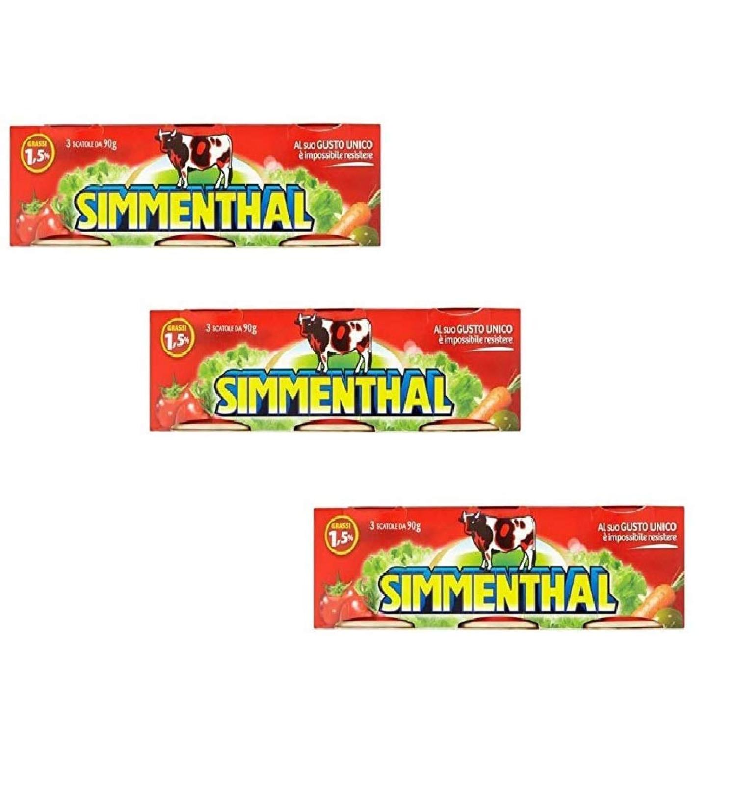 Simmenthal Pack of 3 cans of Simmental beef in jelly - 3 x 70g of 100% Italian meat